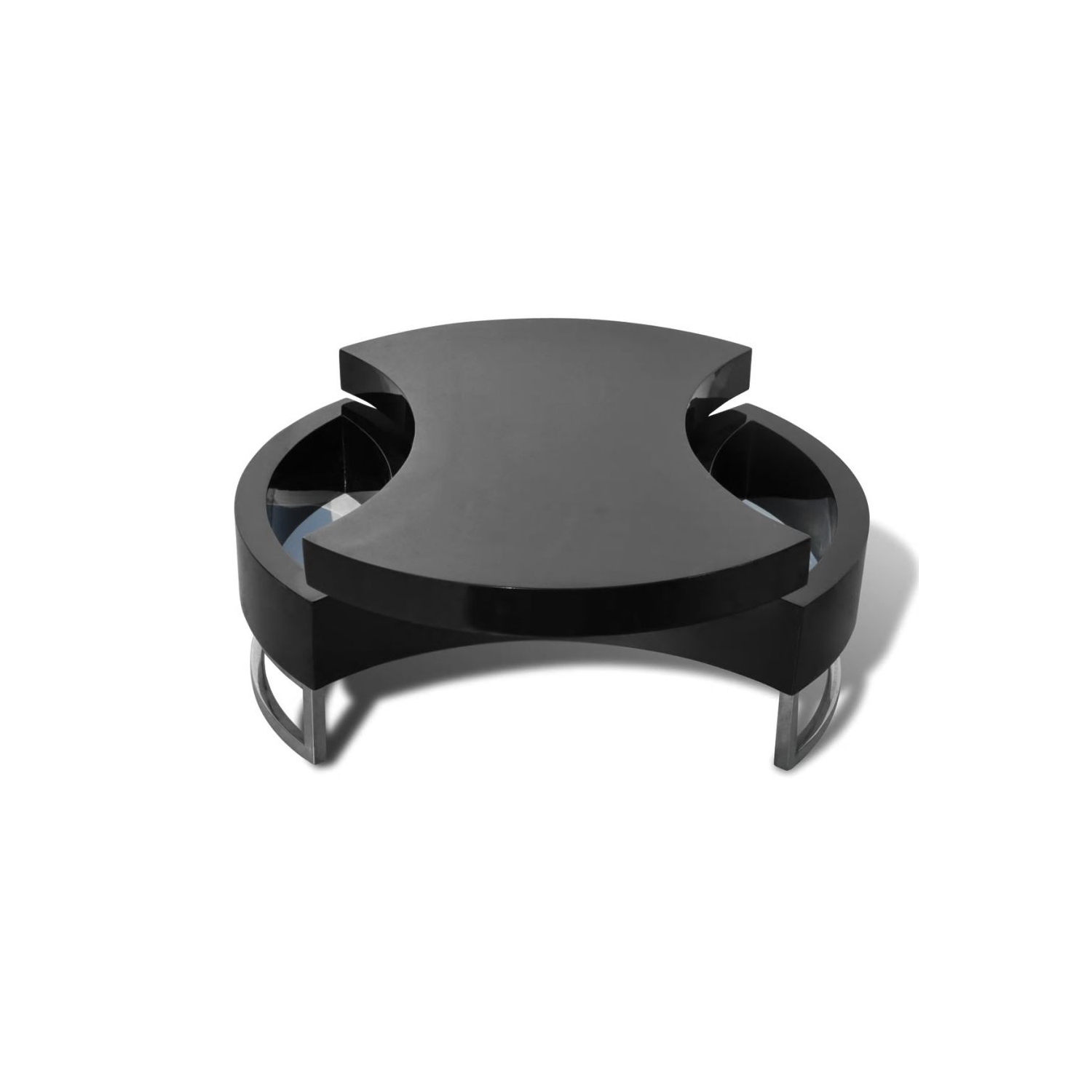 Table basse à hauteur réglable noir très lustré VidaXL