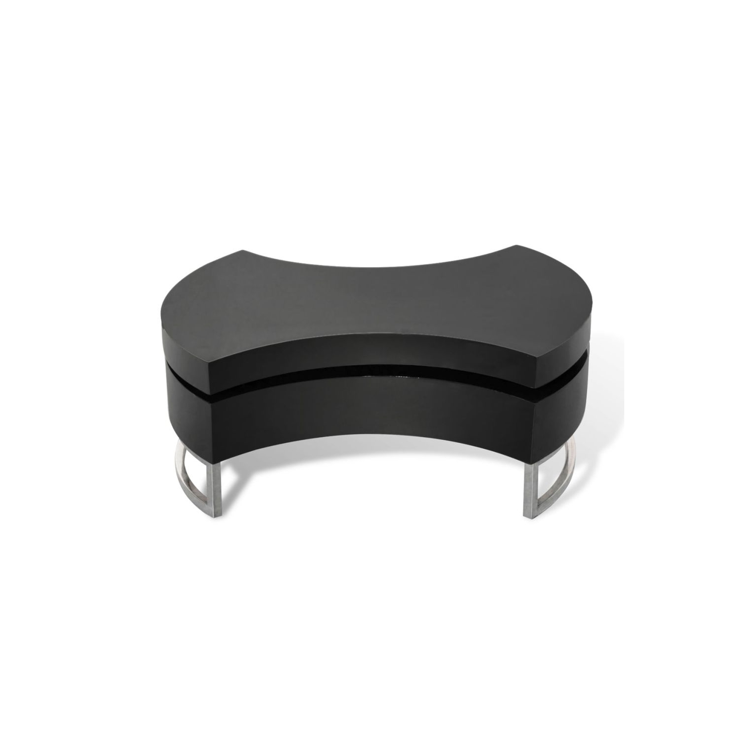 Table basse à hauteur réglable noir très lustré VidaXL