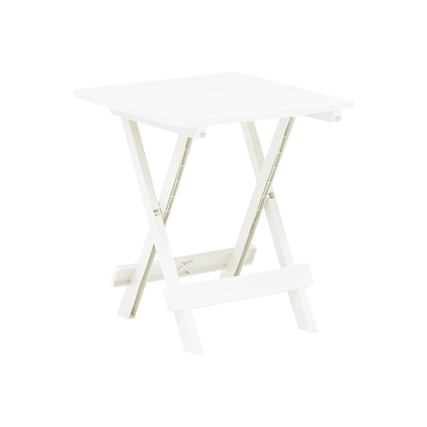 vidaXL Folding Patio Table White 17.7"x16.9"x19.7" Plastic
