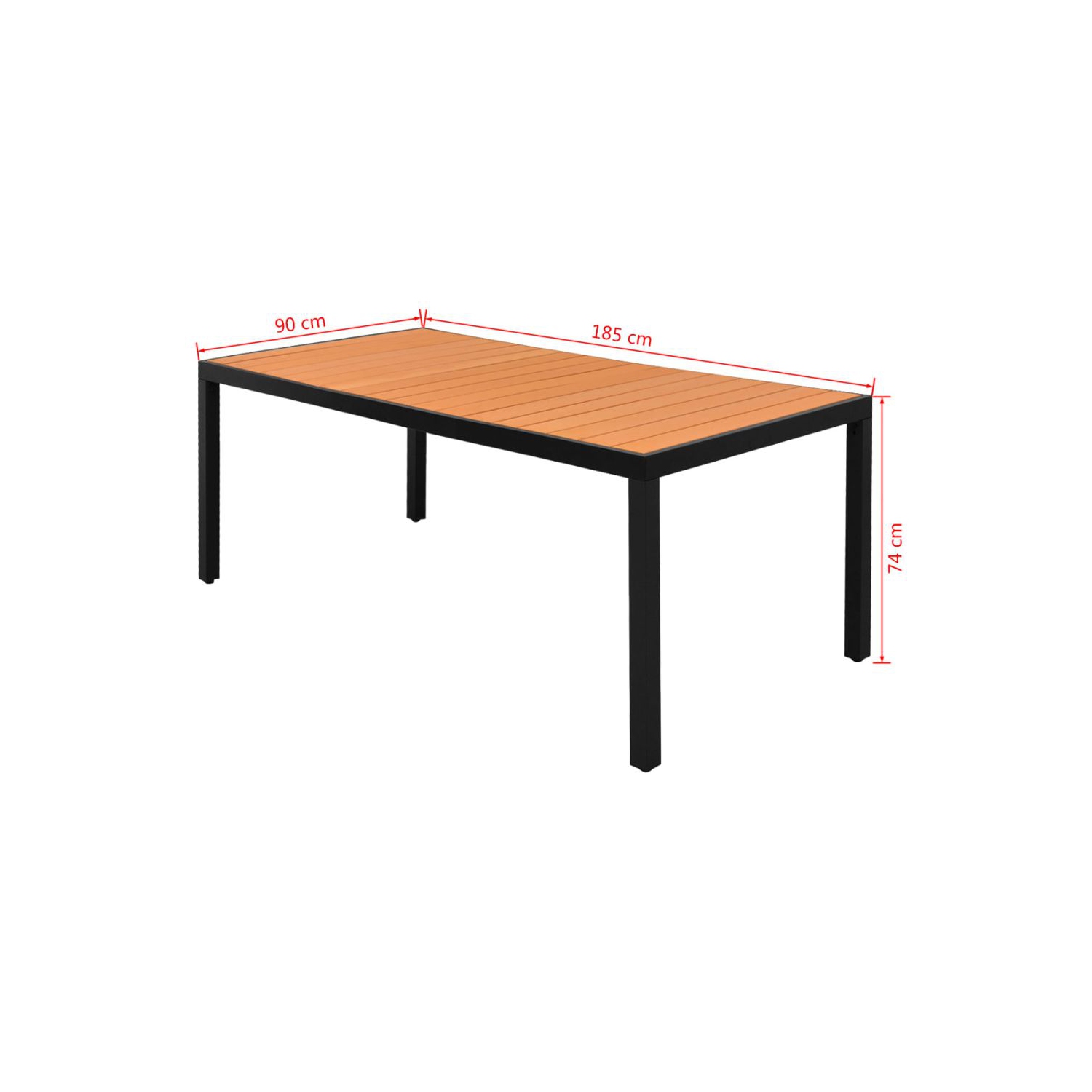 Table de jardin VidaXL brune de 72.8 x 35,4 x 29,1 po en aluminium et centre des pièces de garantie