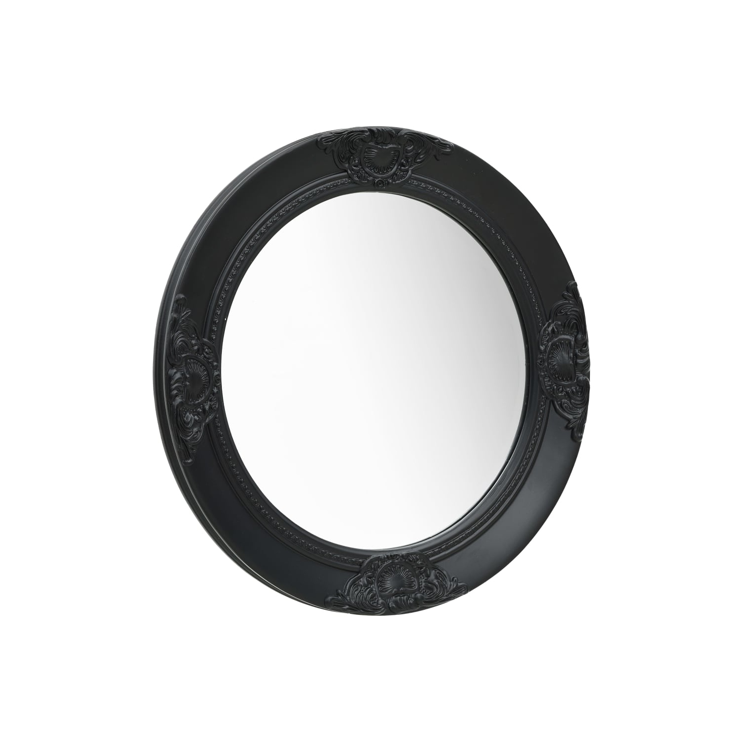 vidaXL Wall Mirror Baroque Style 19.7" Black