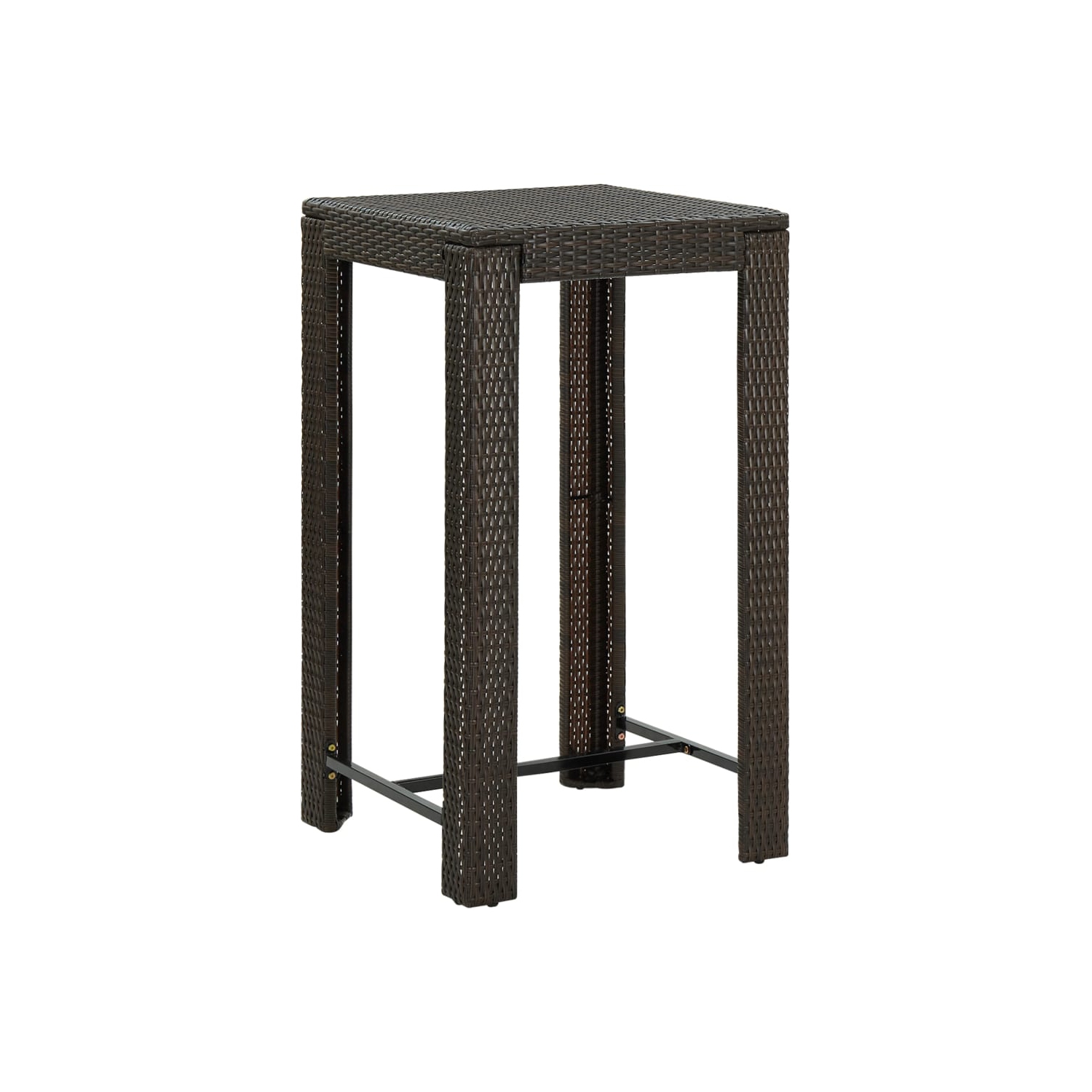 vidaXL 5 Piece Patio Bar Set with Cushions Poly Rattan Brown