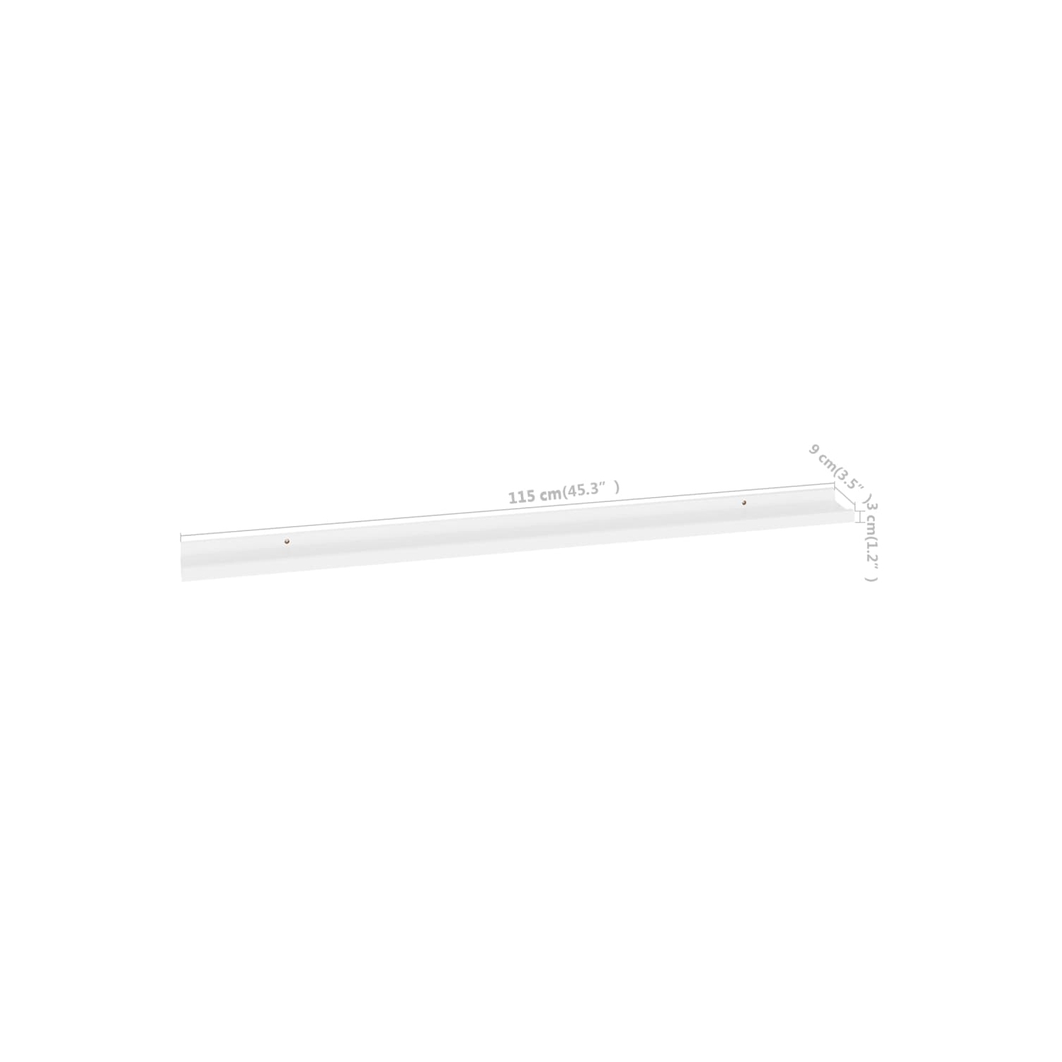 vidaXL Wall Shelves 4 pcs White 45.3"x3.5"x1.2"