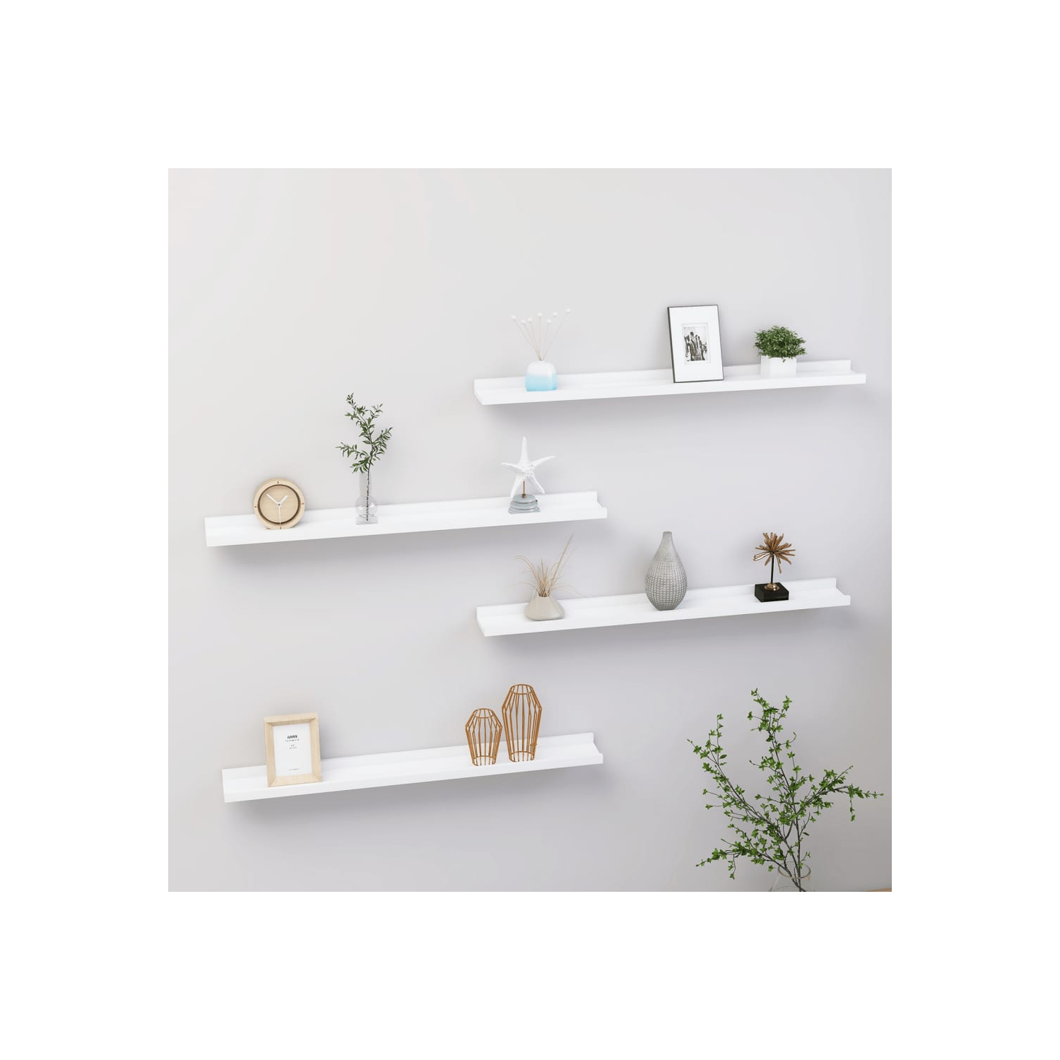 vidaXL Wall Shelves 4 pcs White 31.5"x3.5"x1.2"