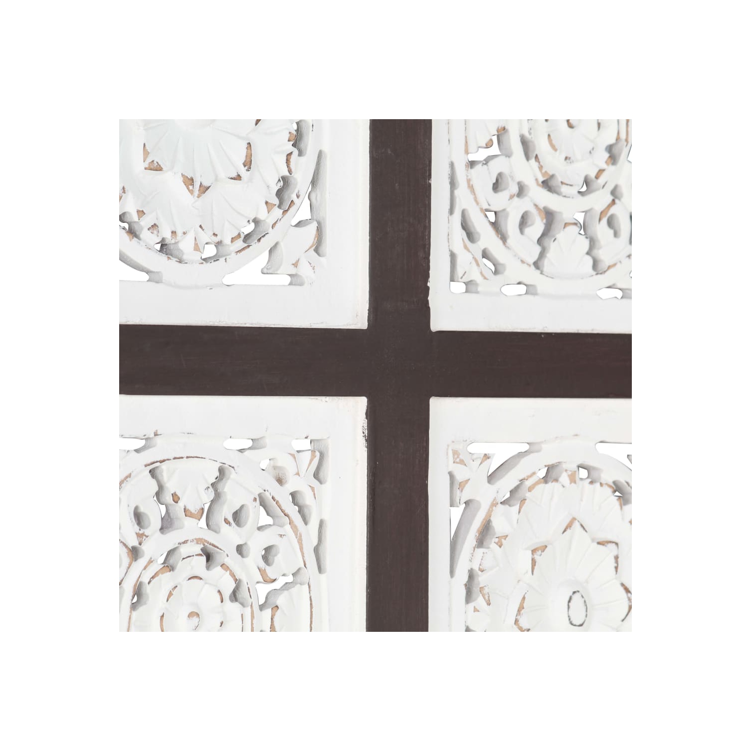 Panneau mural en MDF sculpté à la main VidaXL, 15.7 x 31,5 x 0,6 po, brun et blanc