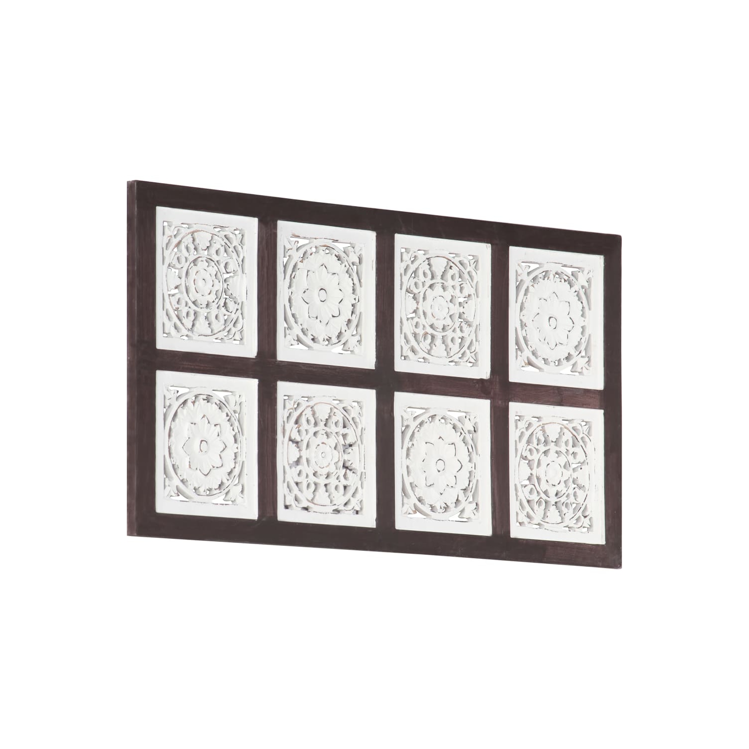 Panneau mural en MDF sculpté à la main VidaXL, 15.7 x 31,5 x 0,6 po, brun et blanc