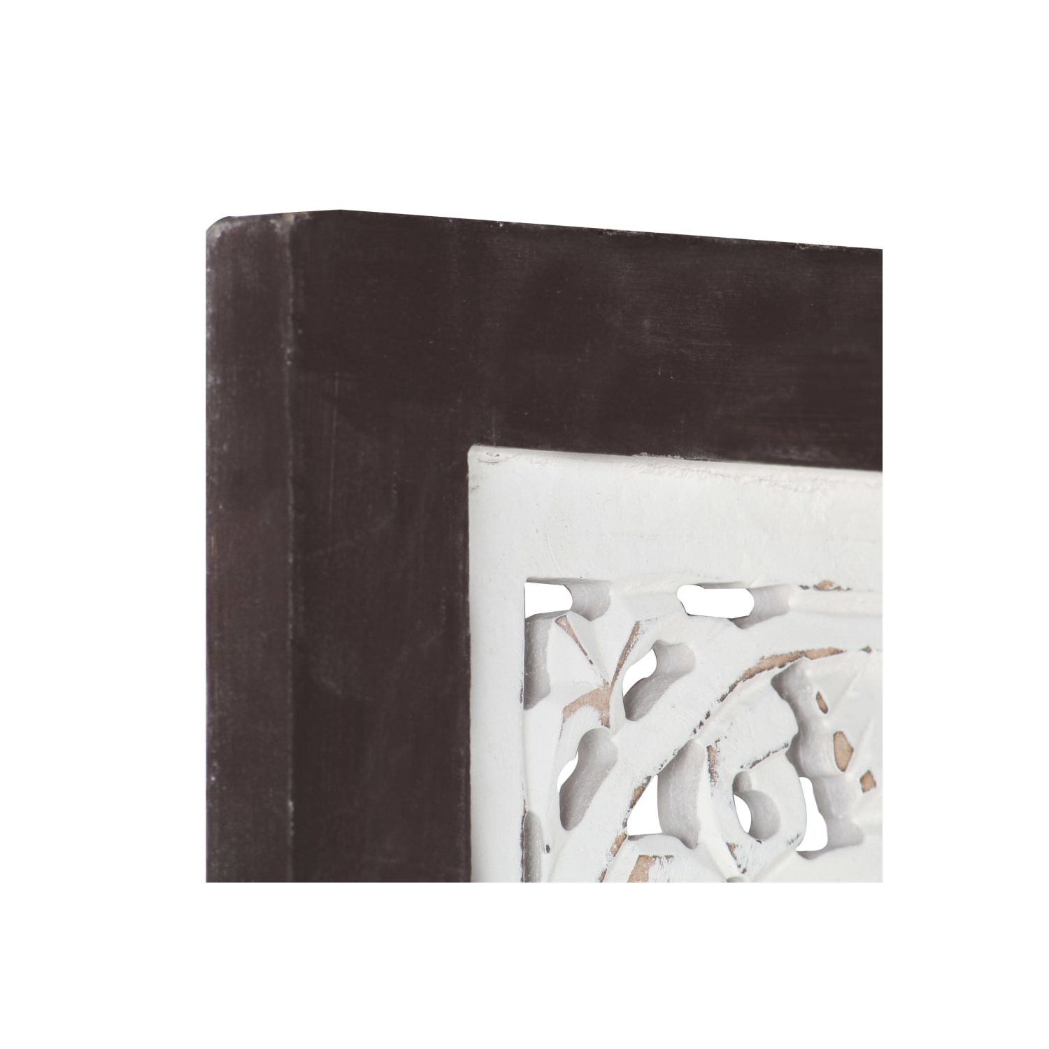 Panneau mural en MDF sculpté à la main VidaXL, 15.7 x 31,5 x 0,6 po, brun et blanc