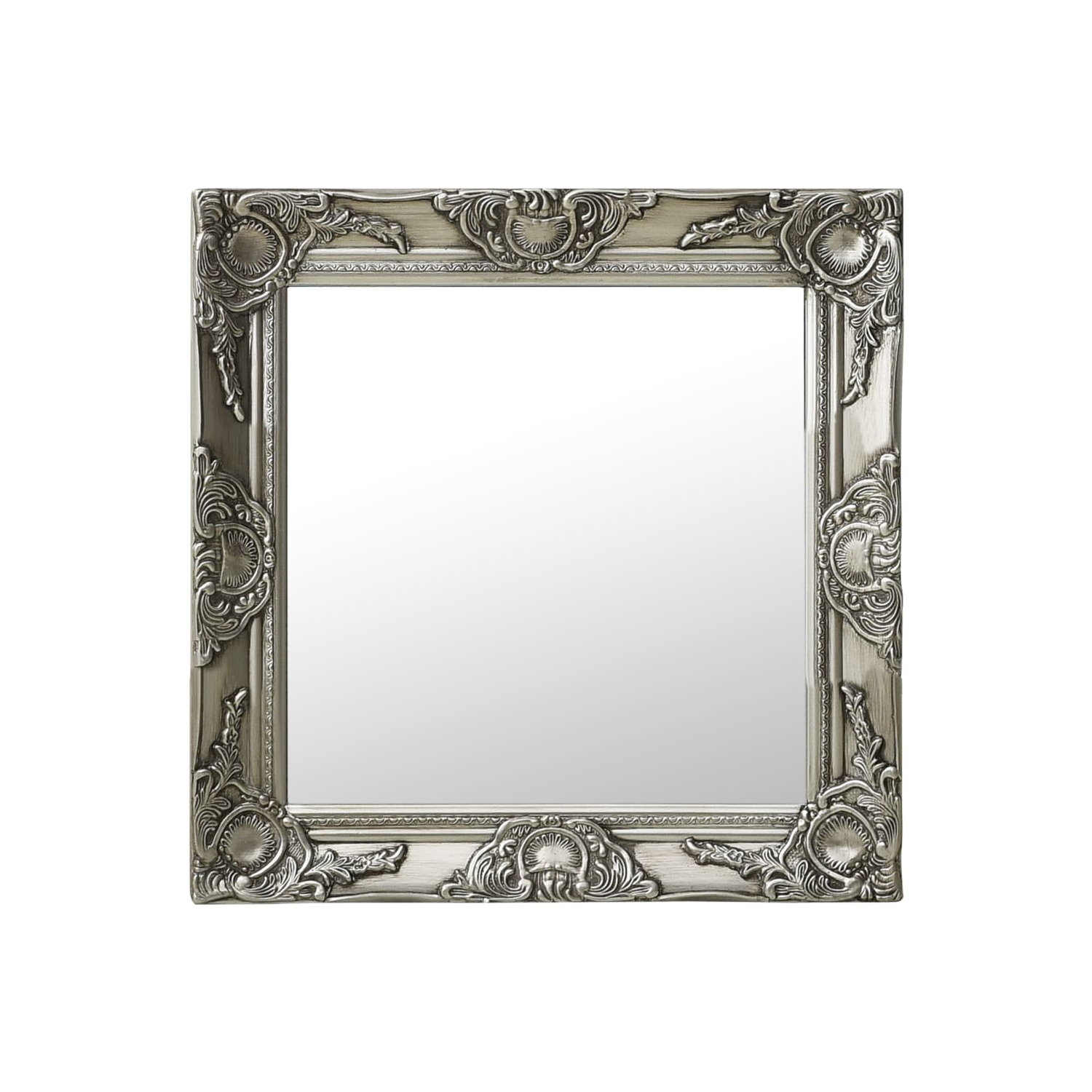 vidaXL Wall Mirror Baroque Style 19.7"x19.7" Silver