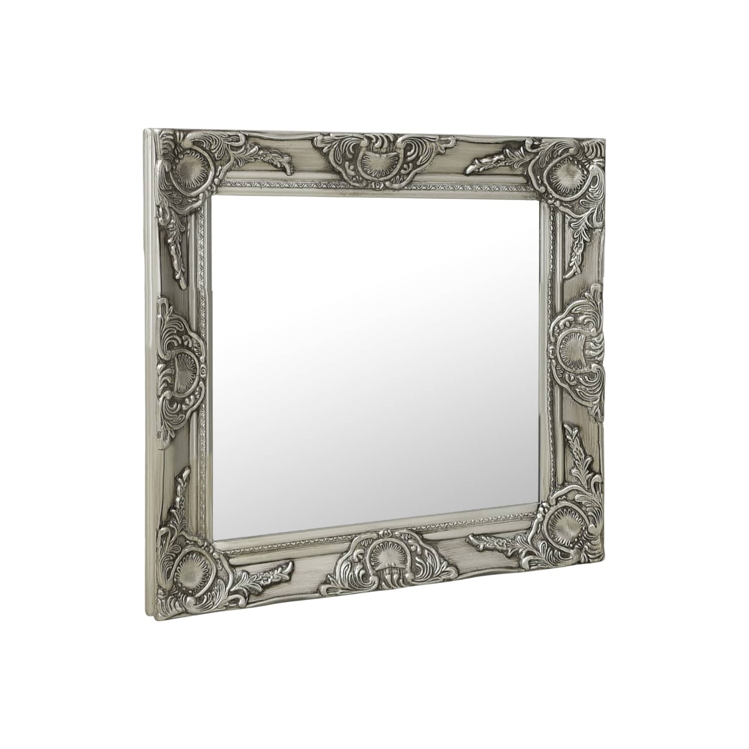 vidaXL Wall Mirror Baroque Style 19.7"x19.7" Silver