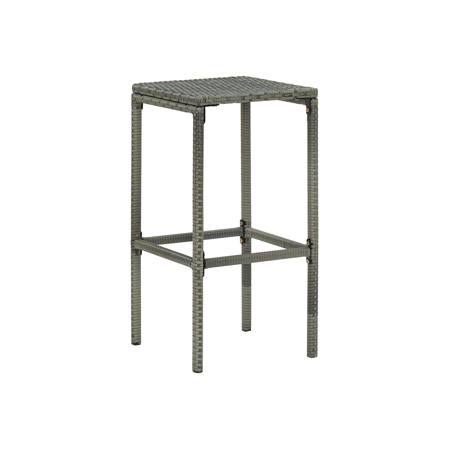 vidaXL 3 Piece Patio Bar Set with Cushions Poly Rattan Gray