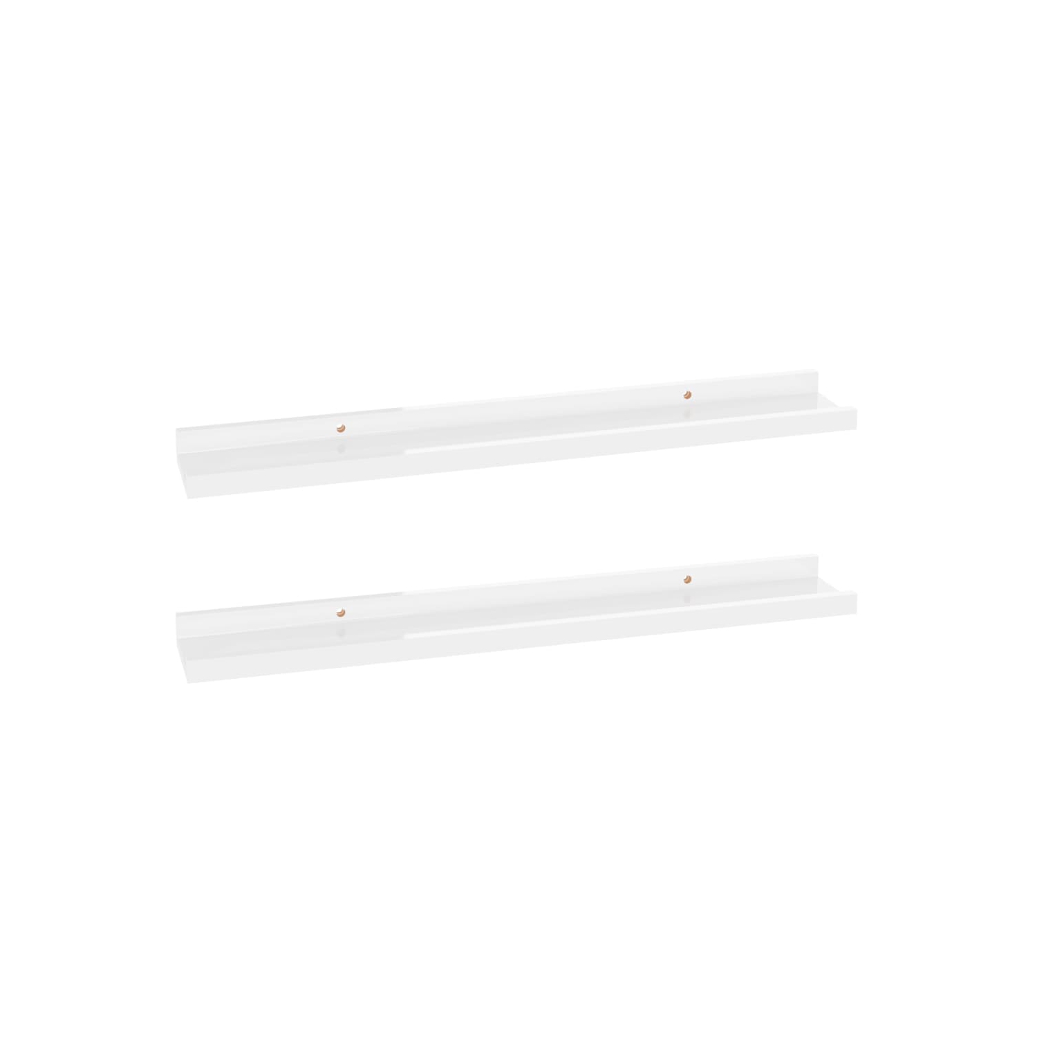 vidaXL Wall Shelves 2 pcs High Gloss White 23.6"x3.5"x1.2"
