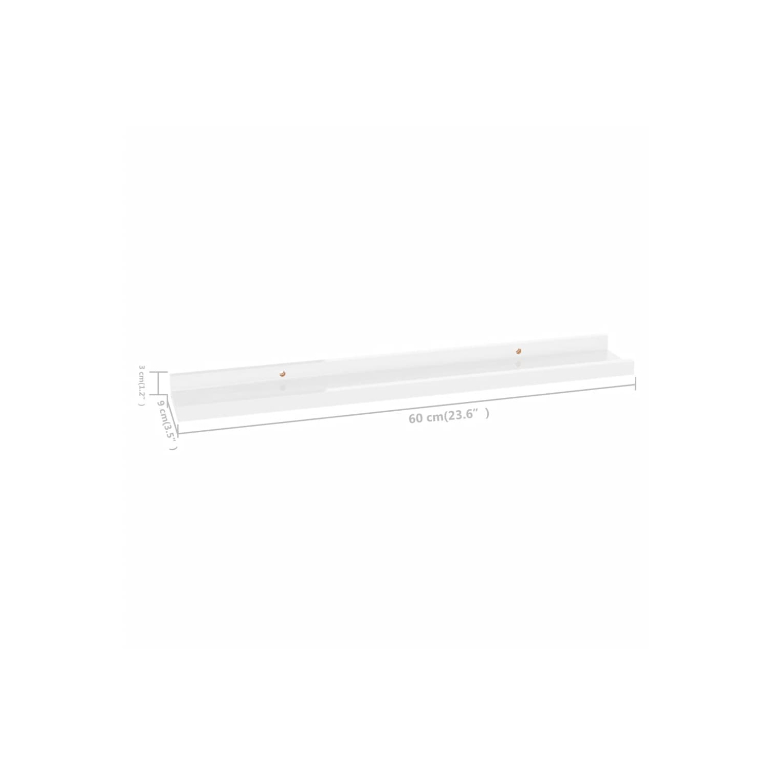 vidaXL Wall Shelves 2 pcs High Gloss White 23.6"x3.5"x1.2"