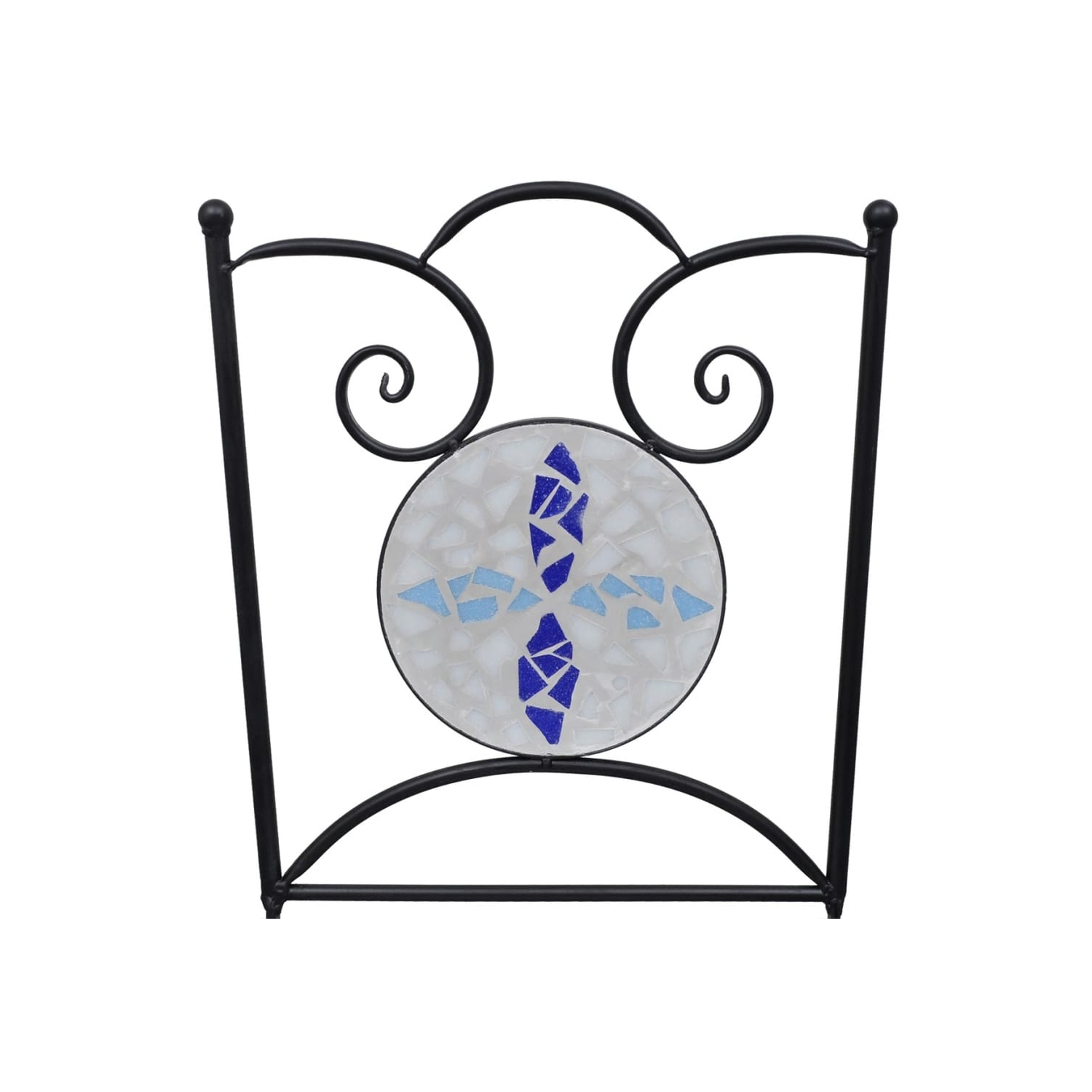 vidaXL Folding Bistro Chairs 2 pcs Ceramic Blue and White