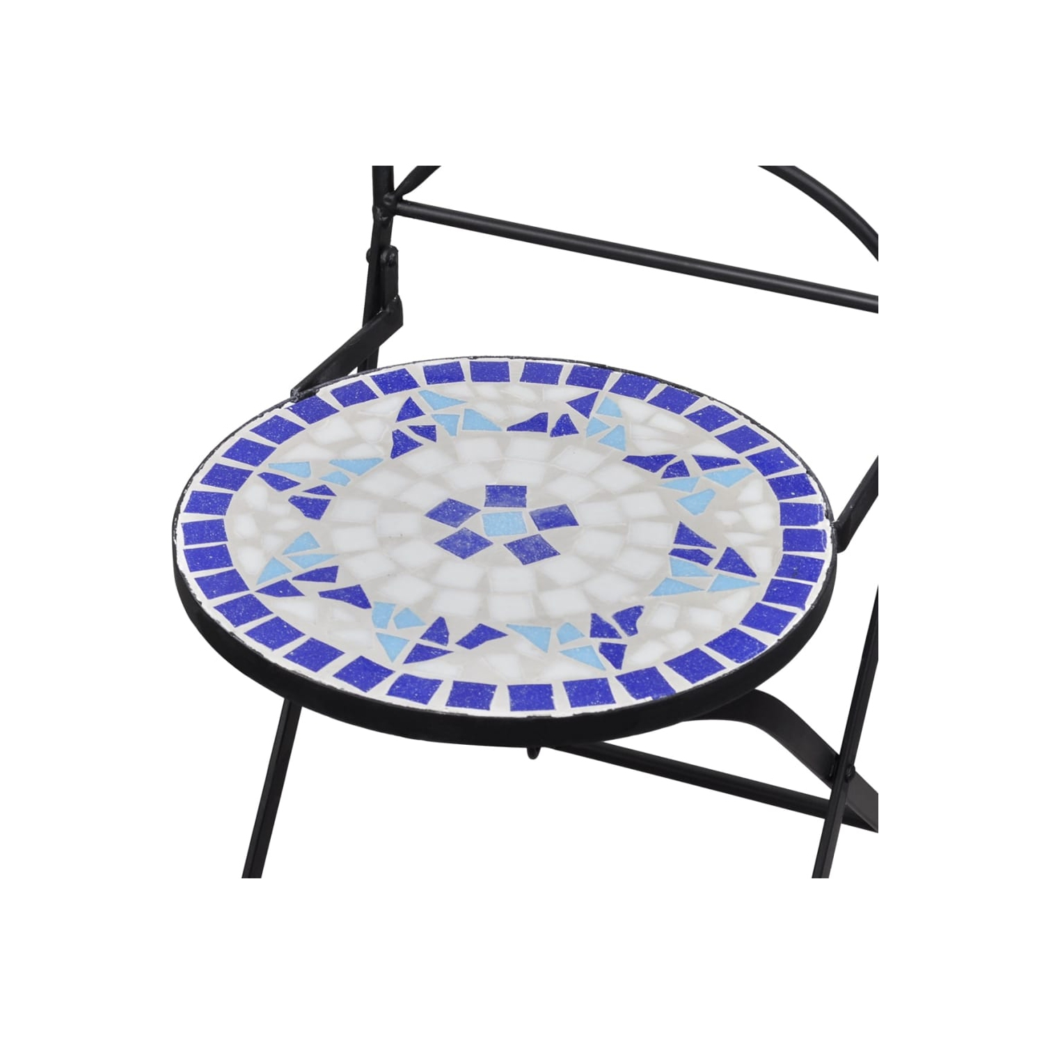 vidaXL Folding Bistro Chairs 2 pcs Ceramic Blue and White