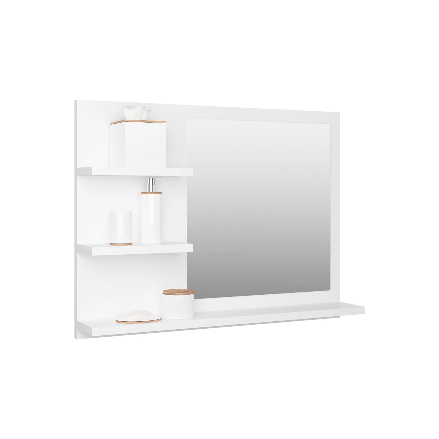 vidaXL Bathroom Mirror White 23.6"x4.1"x17.7" Chipboard
