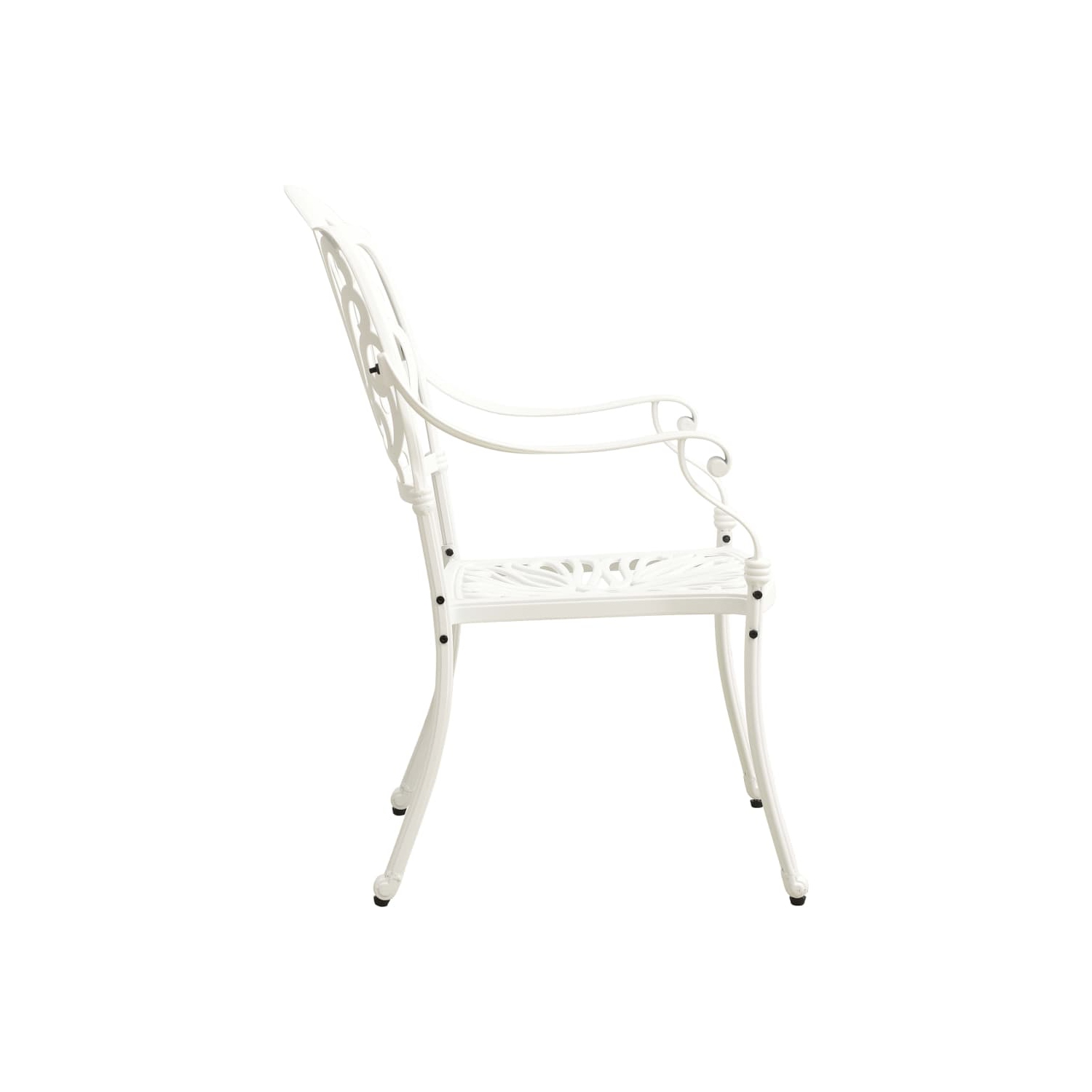 vidaXL Patio Chairs 2 pcs Cast Aluminum White