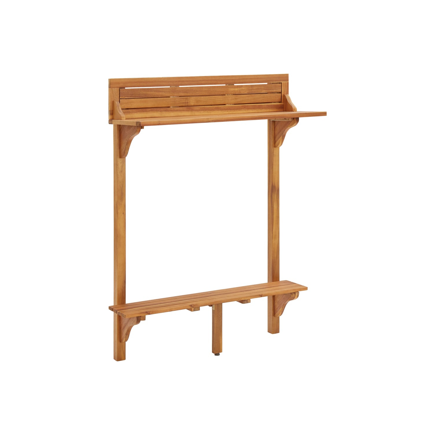 vidaXL Balcony Bar Table 35.4"x14.6"x48.2" Solid Acacia Wood