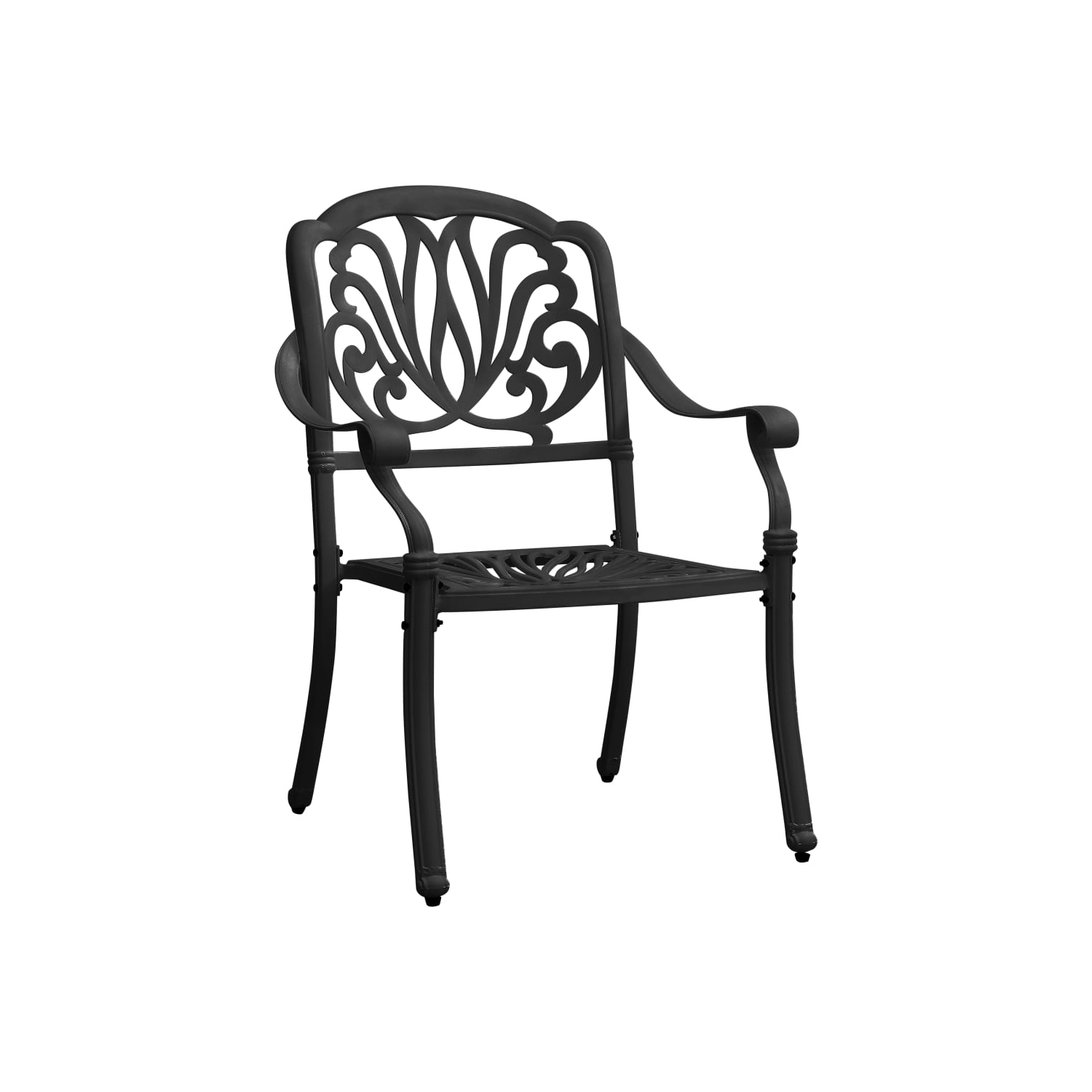 vidaXL Patio Chairs 2 pcs Cast Aluminum Black