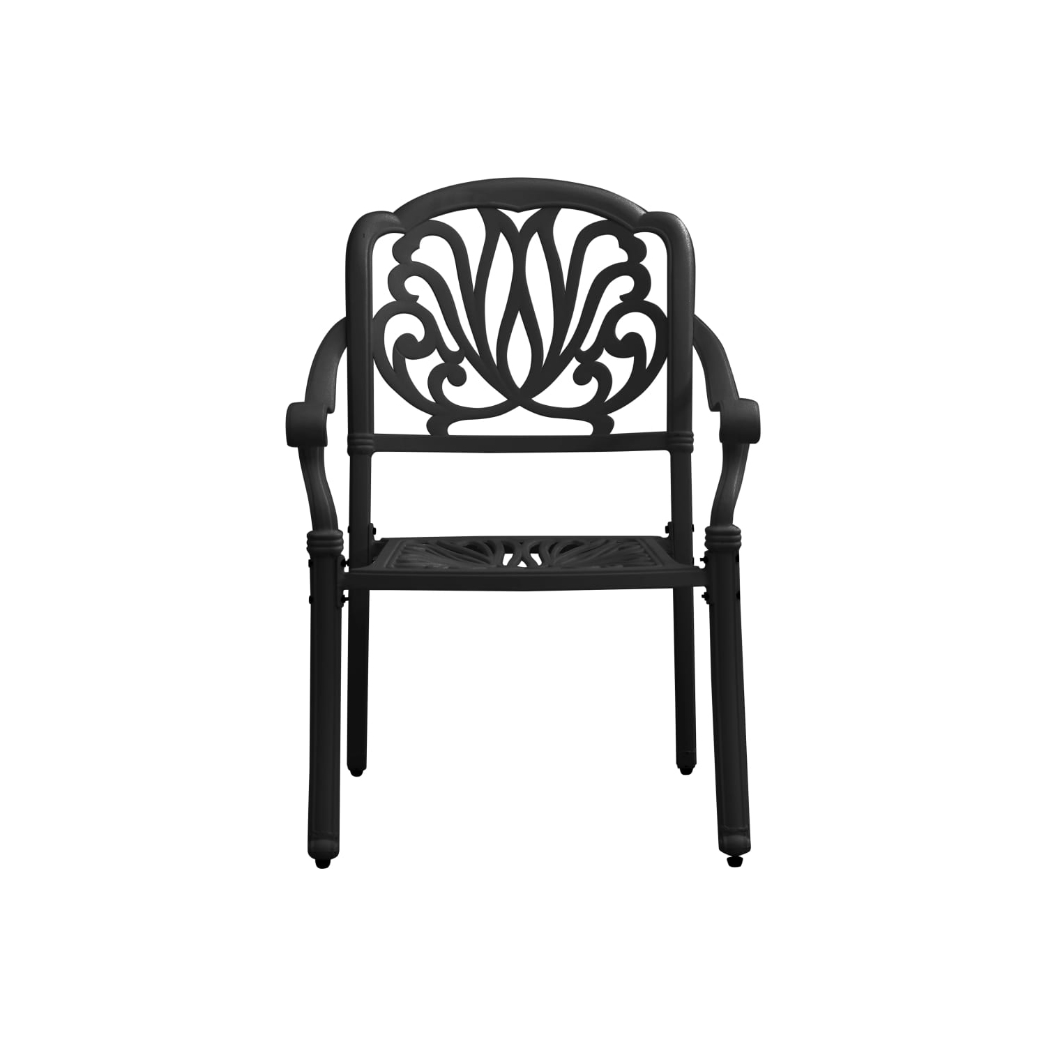 vidaXL Patio Chairs 2 pcs Cast Aluminum Black