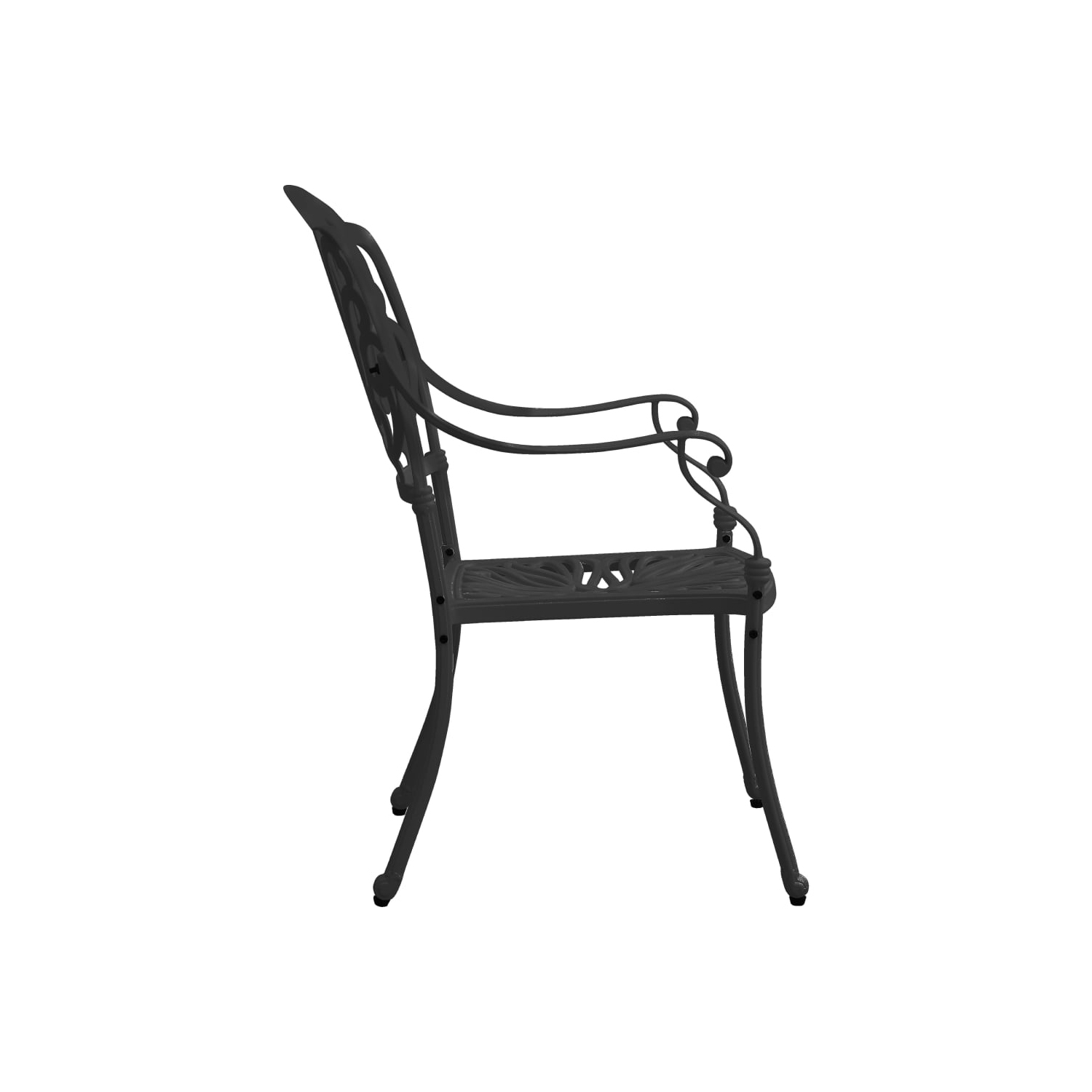 vidaXL Patio Chairs 2 pcs Cast Aluminum Black