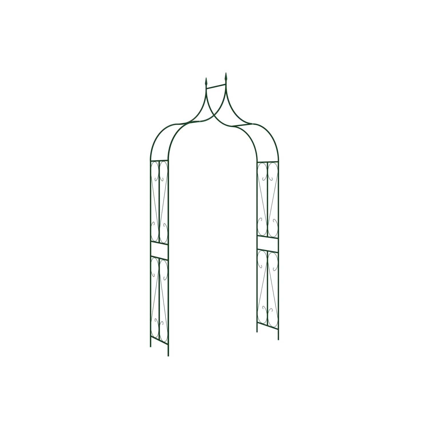 vidaXL Garden Arch Dark Green 47.2"x15"x101.6" Iron