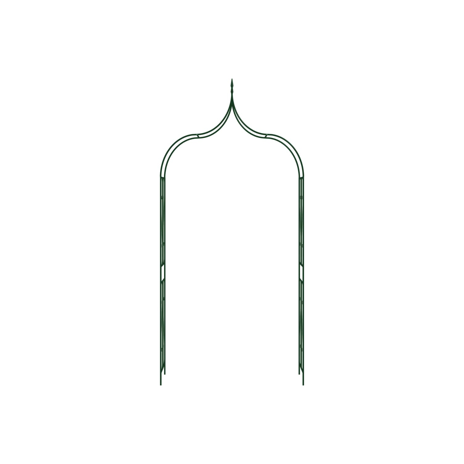 vidaXL Garden Arch Dark Green 47.2"x15"x101.6" Iron