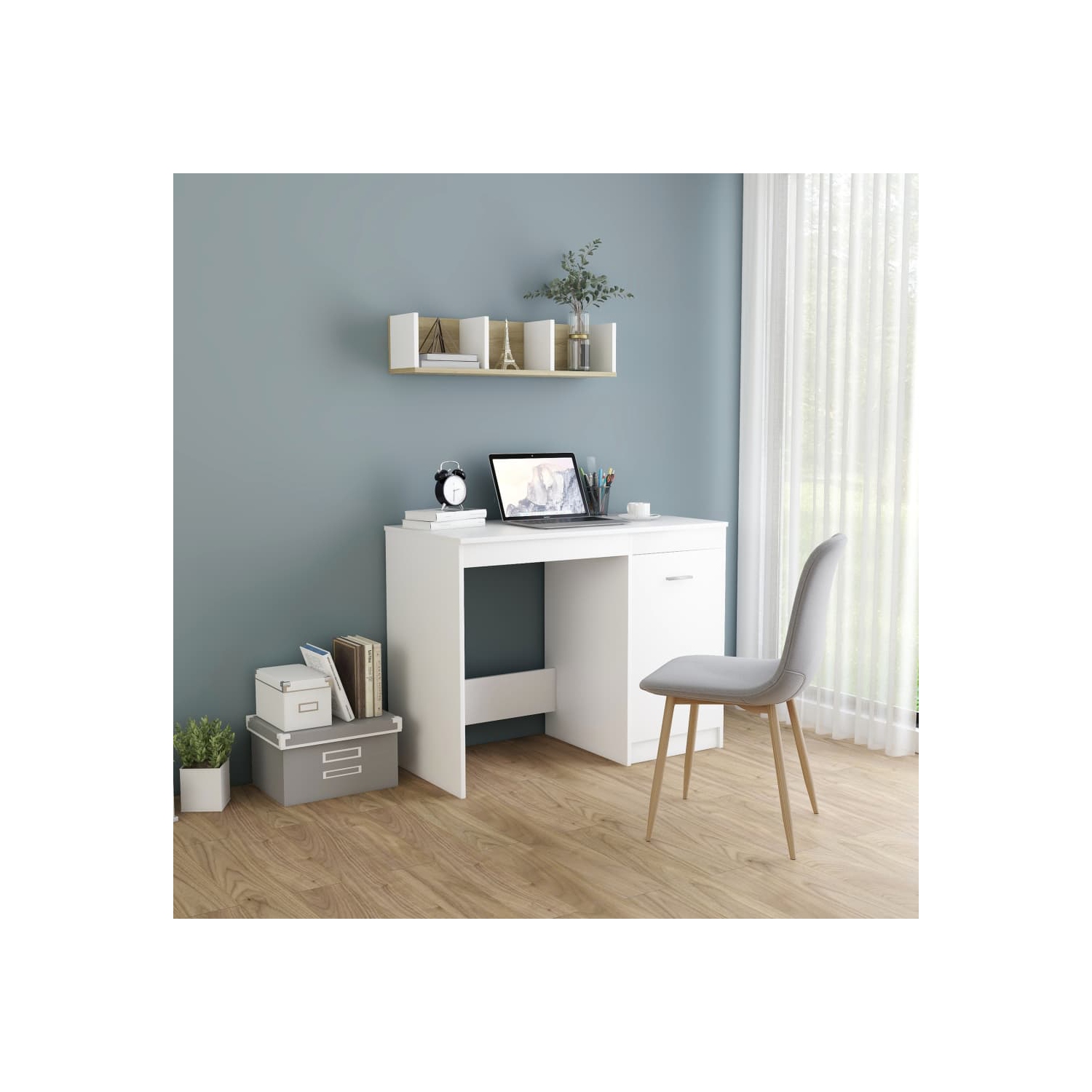 Bureau blanc vidaXL de 39.4 x 19,7 x 29,9 po en carton renforcé