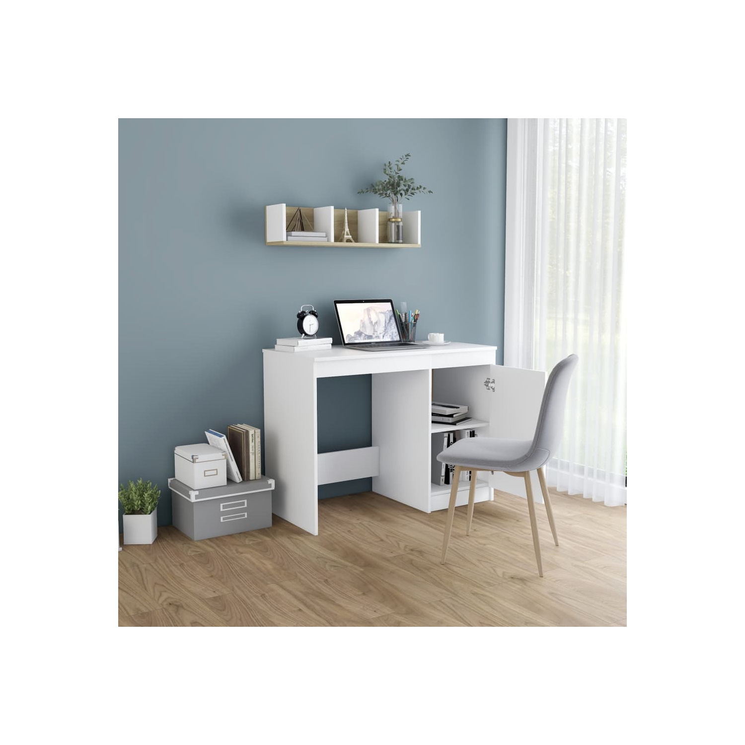 Bureau blanc vidaXL de 39.4 x 19,7 x 29,9 po en carton renforcé