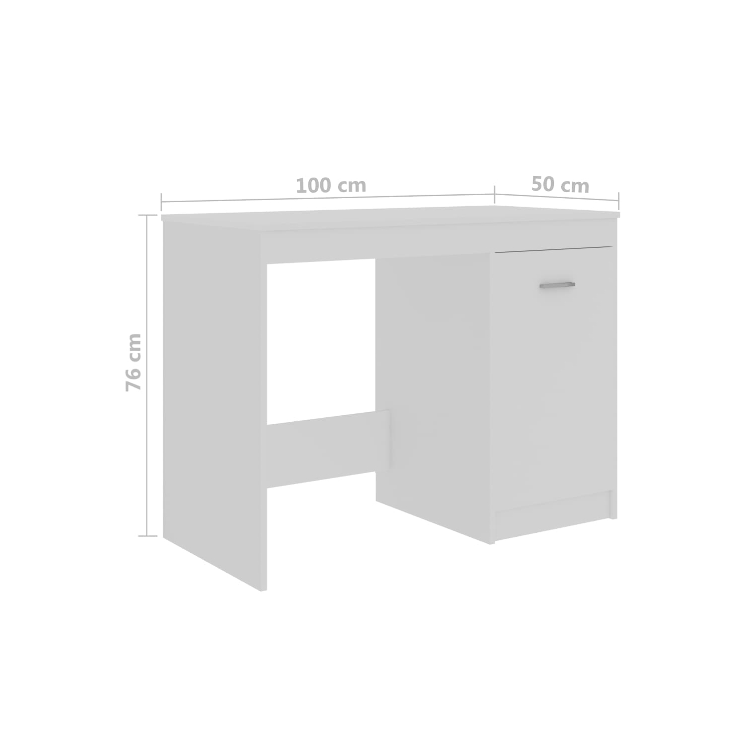 Bureau blanc vidaXL de 39.4 x 19,7 x 29,9 po en carton renforcé