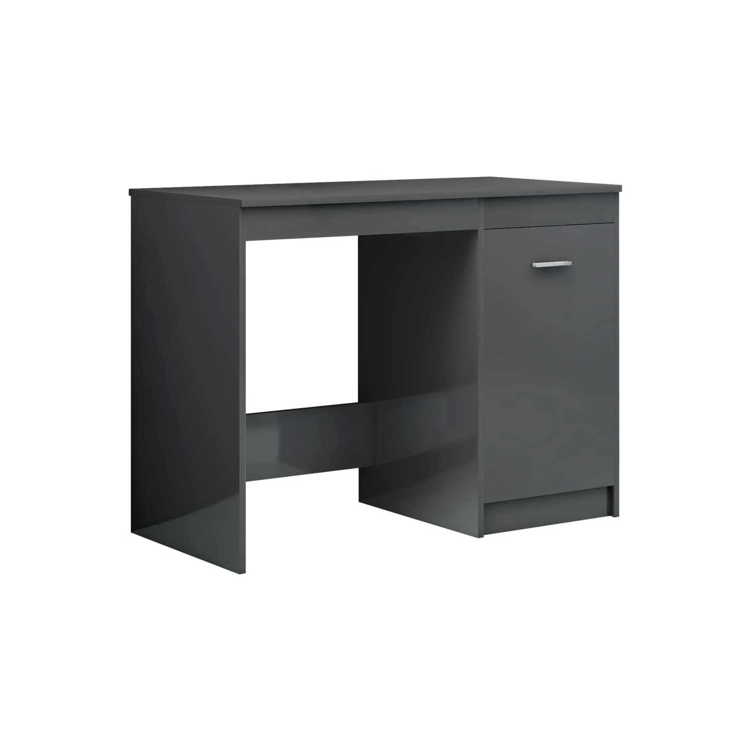 vidaXL Desk High Gloss Gray 39.4"x19.7"x29.9" Chipboard