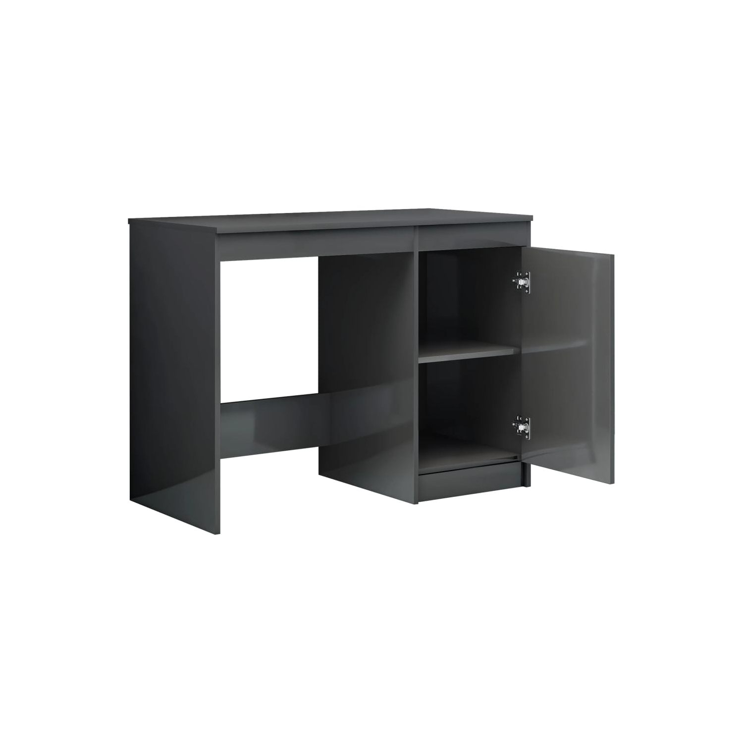 vidaXL Desk High Gloss Gray 39.4"x19.7"x29.9" Chipboard