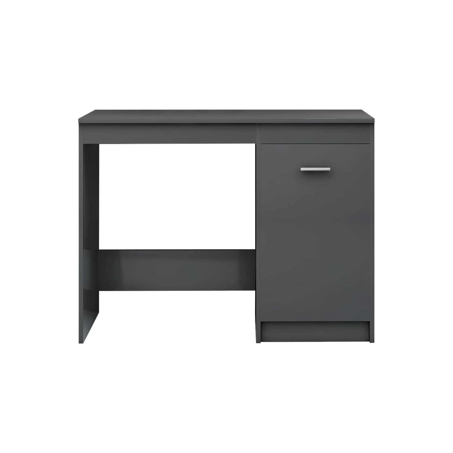 vidaXL Desk High Gloss Gray 39.4"x19.7"x29.9" Chipboard