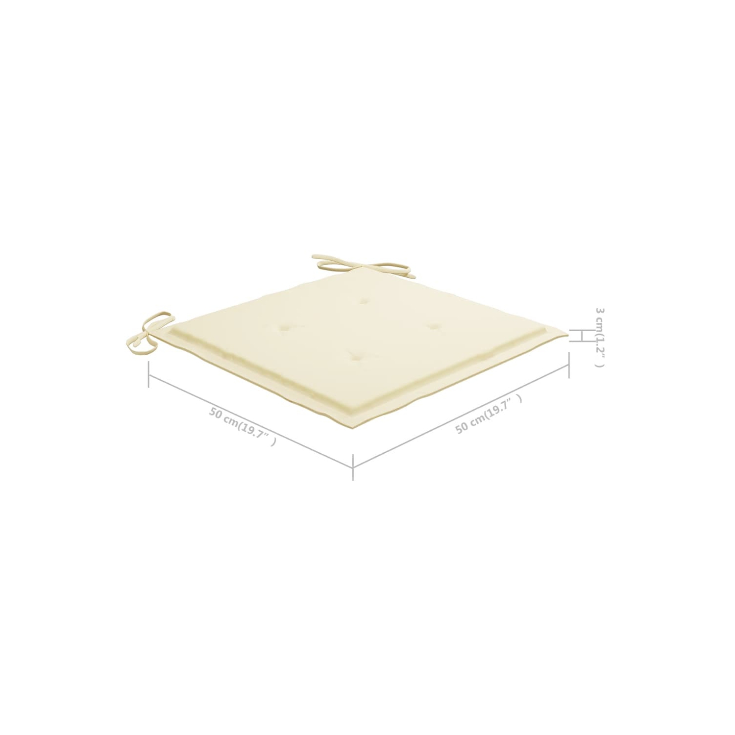 vidaXL Rocking Chair with Cream Cushion Solid Teak Wood