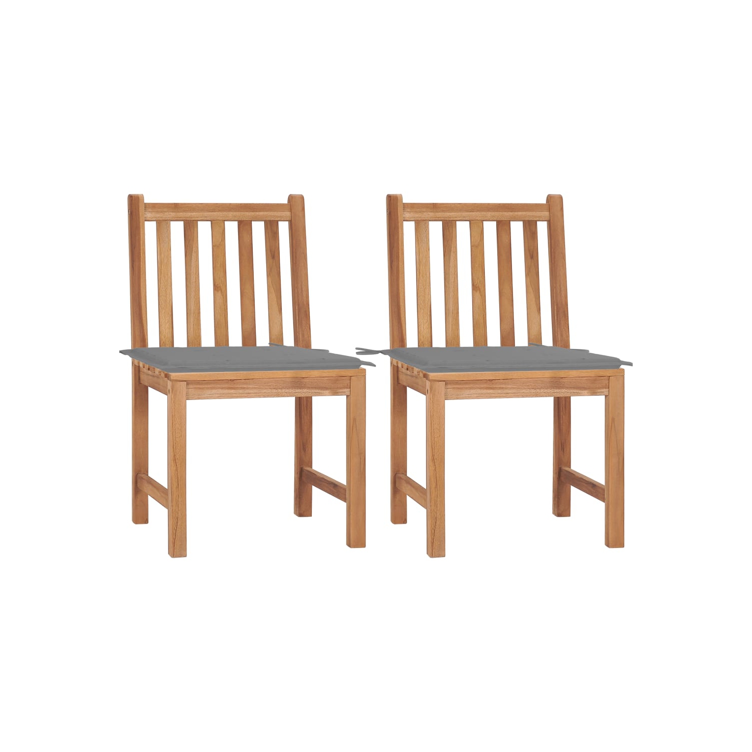 vidaXL Patio Chairs 2 pcs with Cushions Solid Teak Wood
