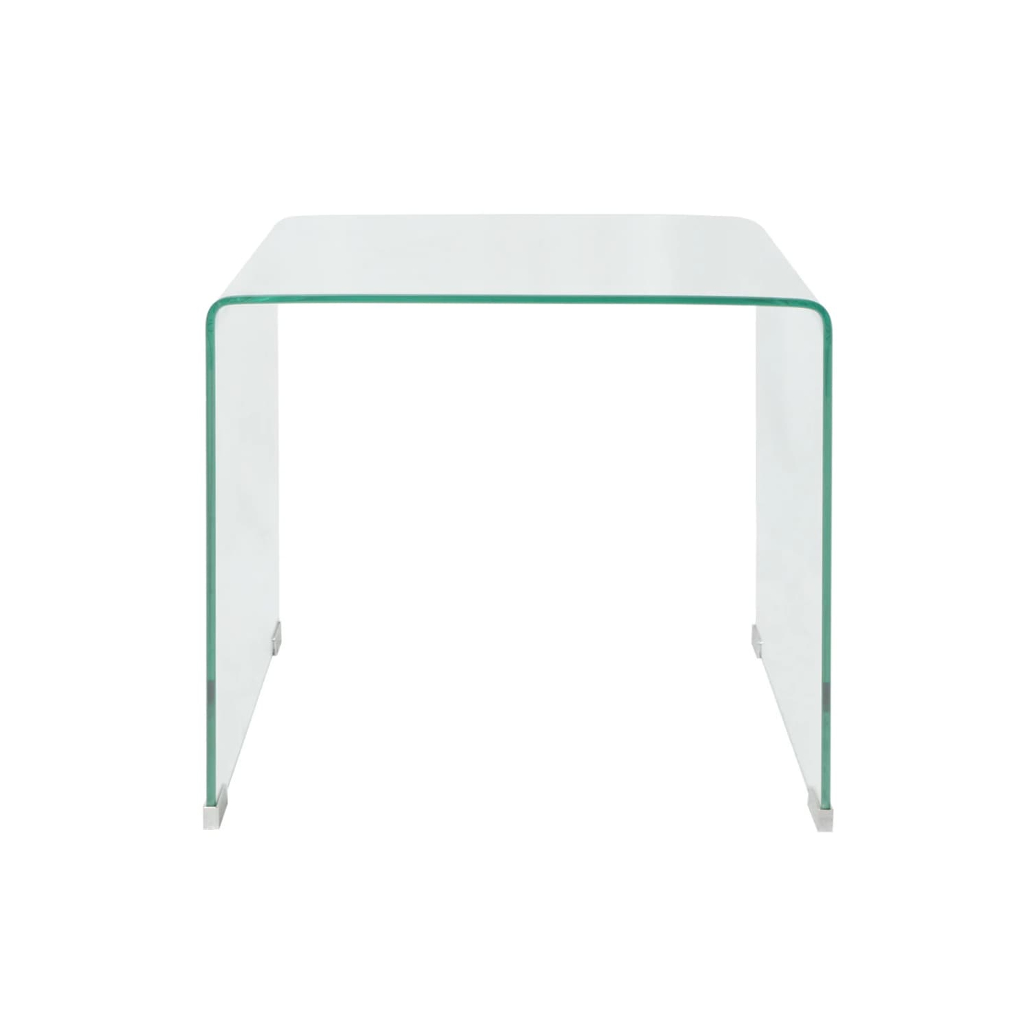 vidaXL Coffee Table Tempered Glass 19.5"x19.7"x17.7" Clear