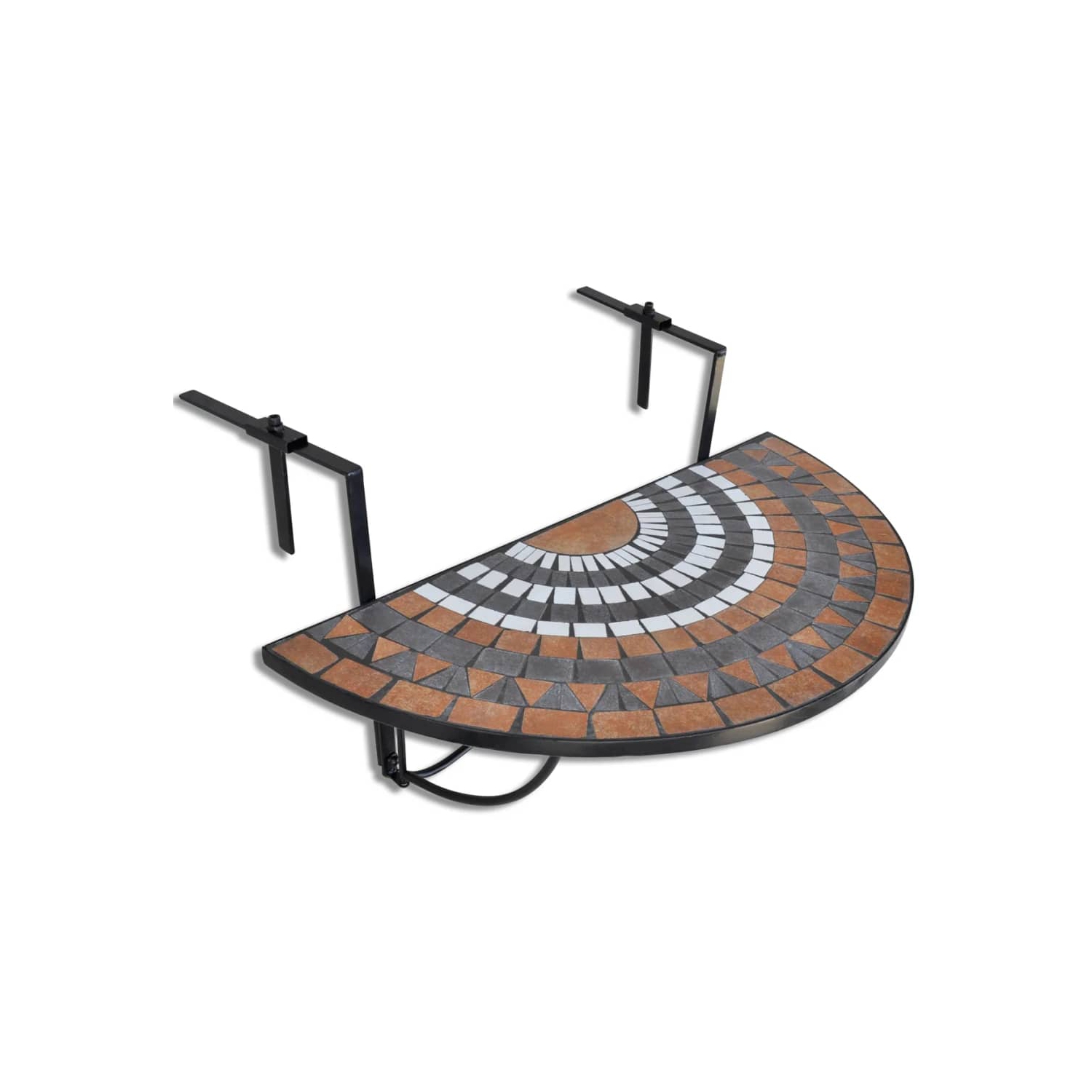 vidaXL Hanging Balcony Table Terracotta and White Mosaic