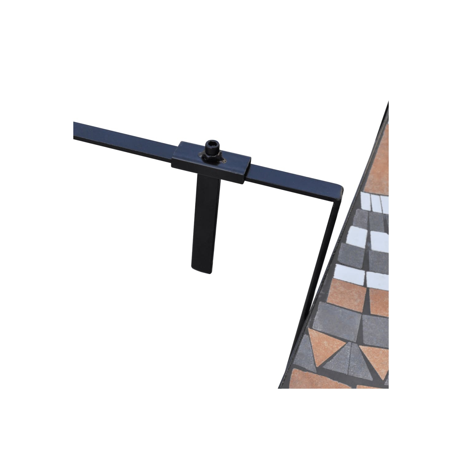 vidaXL Hanging Balcony Table Terracotta and White Mosaic