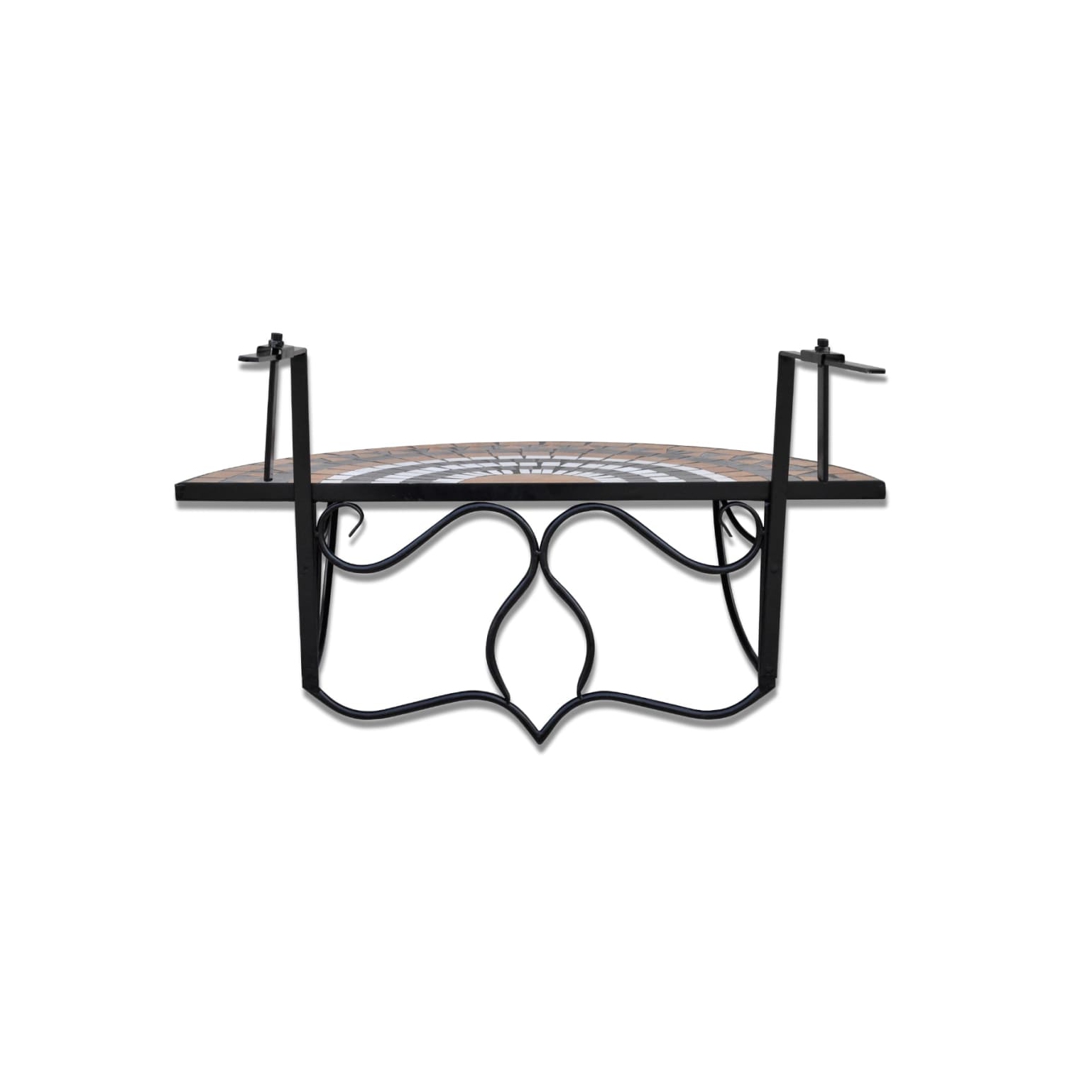 vidaXL Hanging Balcony Table Terracotta and White Mosaic