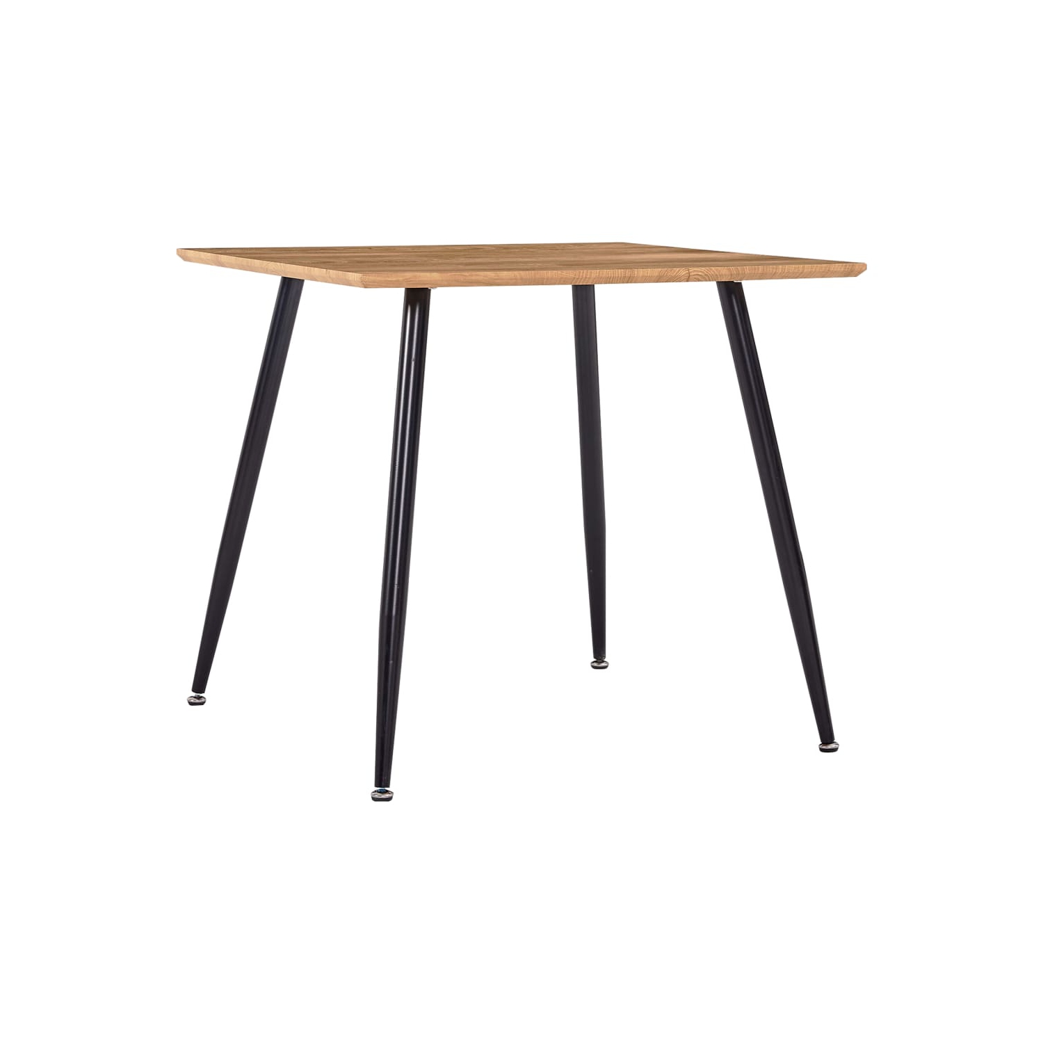 vidaXL Dining Table Oak and Black 31.7"x31.7"x28.7" MDF