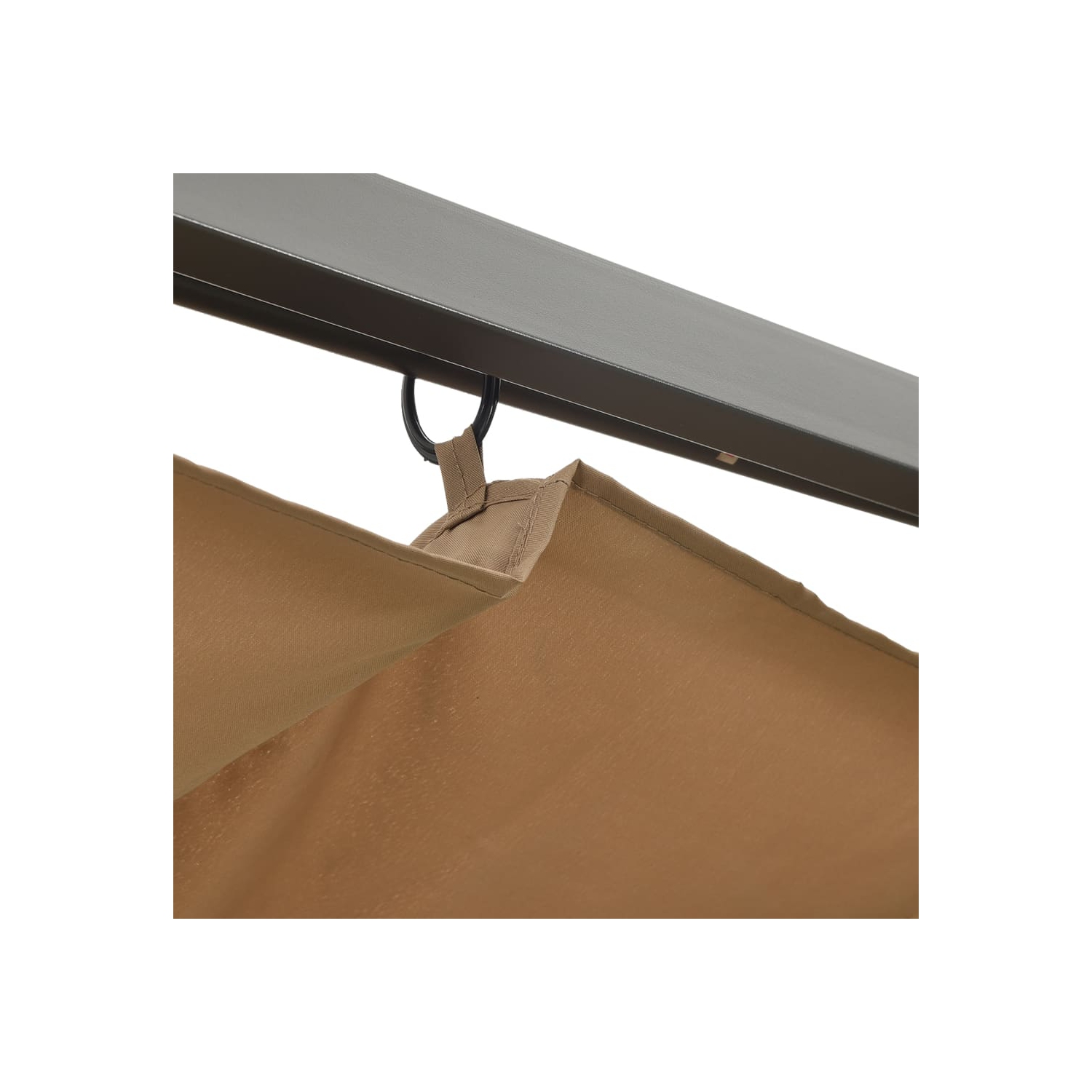 Pergola ViddaXL avec toit rétractable taupe 118.1 x 118.1 po acier 180 g/m?