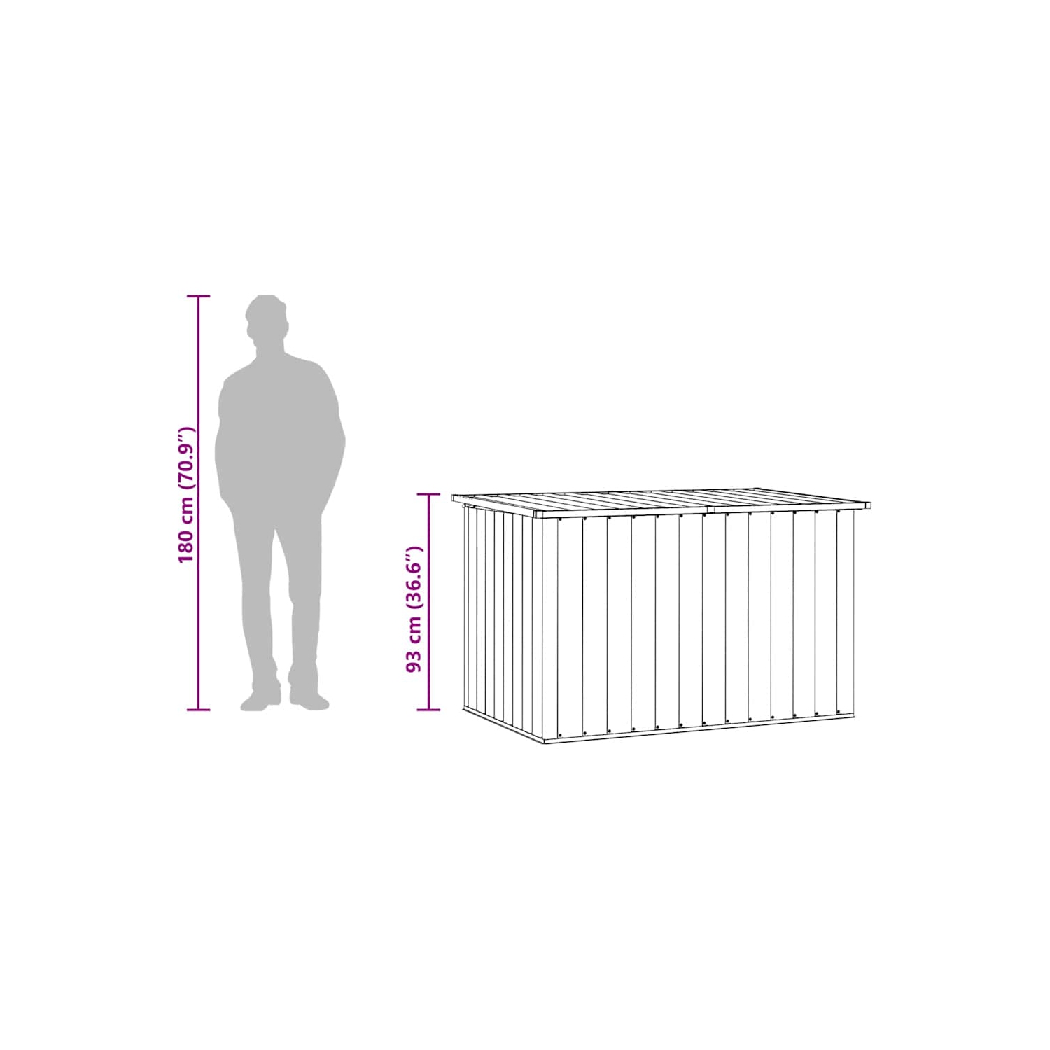 vidaXL Patio Storage Box Gray 58.7"x39"x36.6"