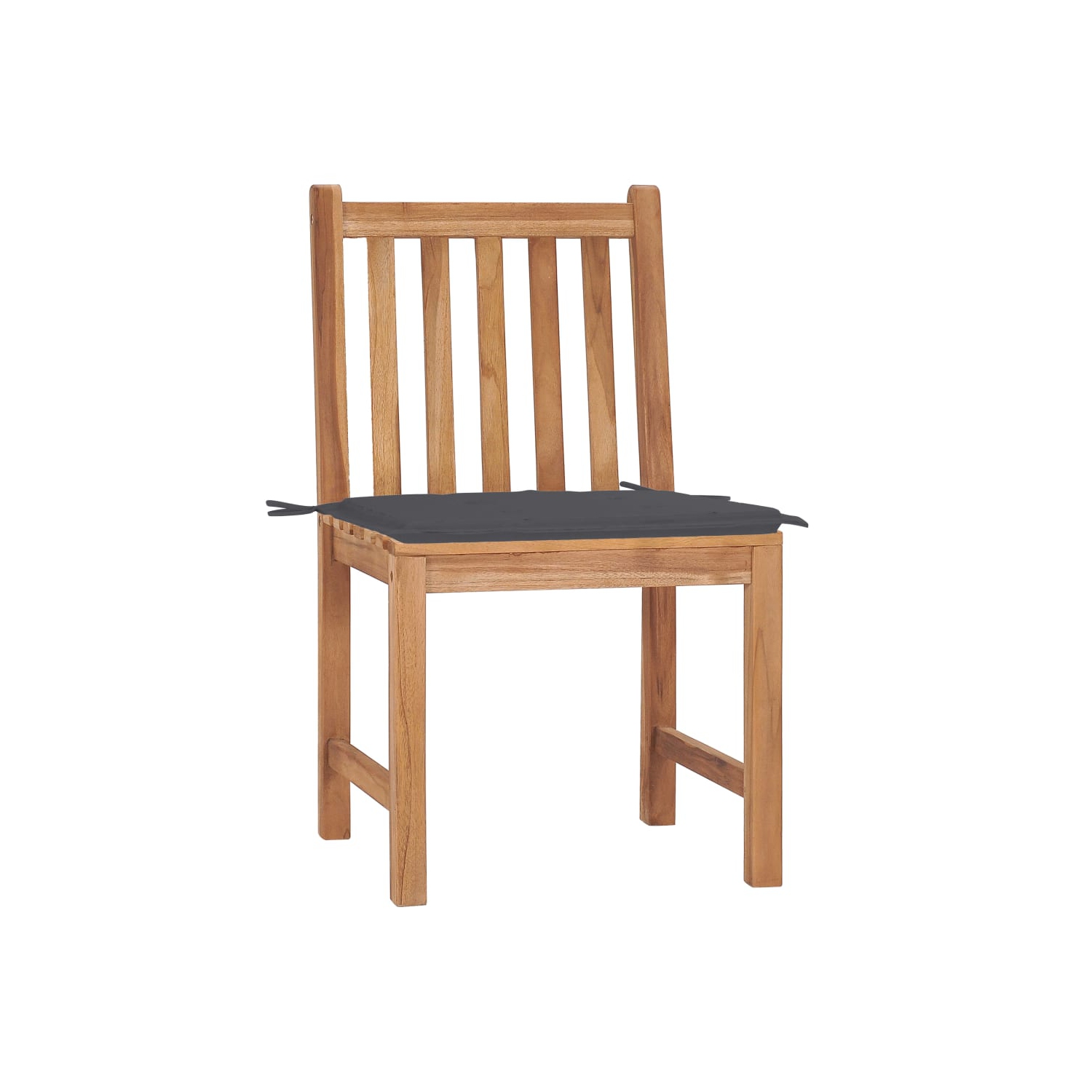 Chaises de patio VidaXL 2 pièces avec coussins en teck massif