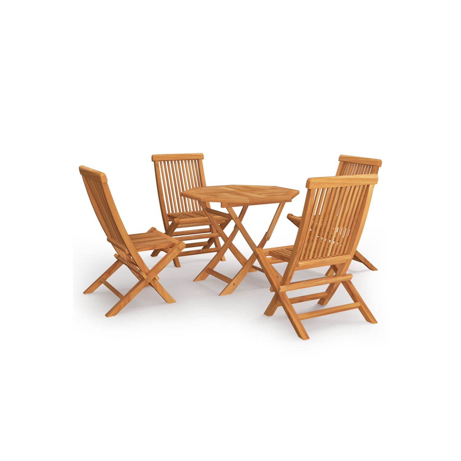 vidaXL 5 Piece Patio Dining Set Solid Teak Wood