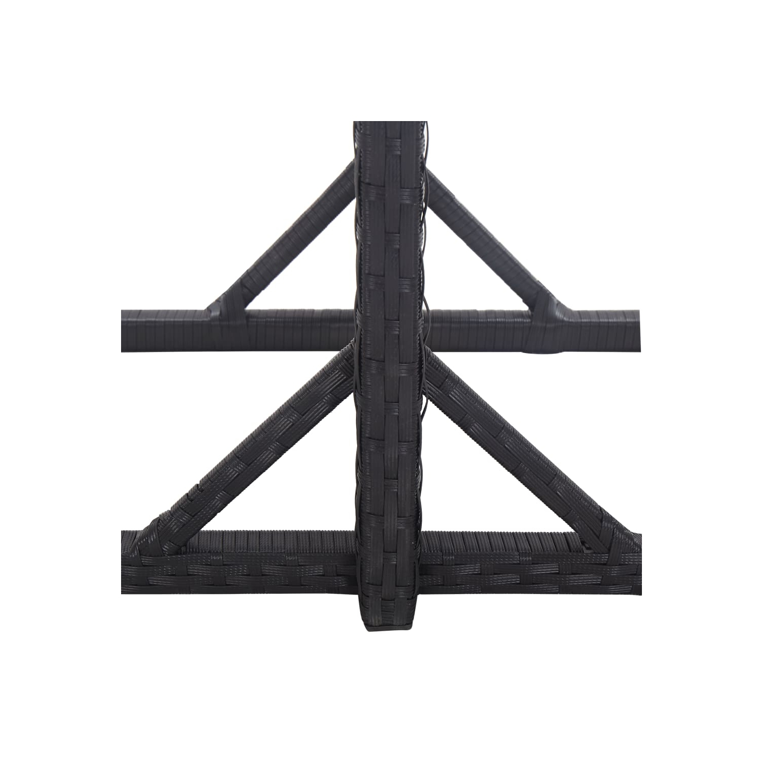 vidaXL Patio Table Black 43.3"x20.9"x28.3" Glass and Poly Rattan