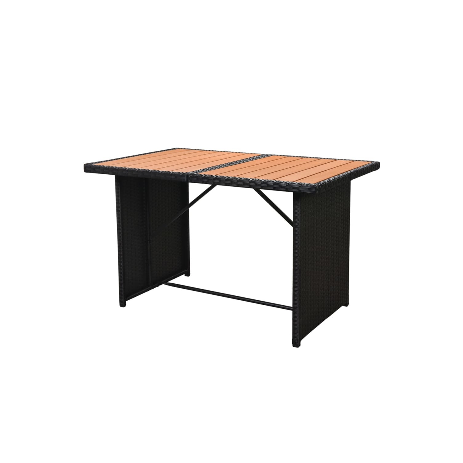 vidaXL 7 Piece Patio Lounge Set with Cushions Poly Rattan Black