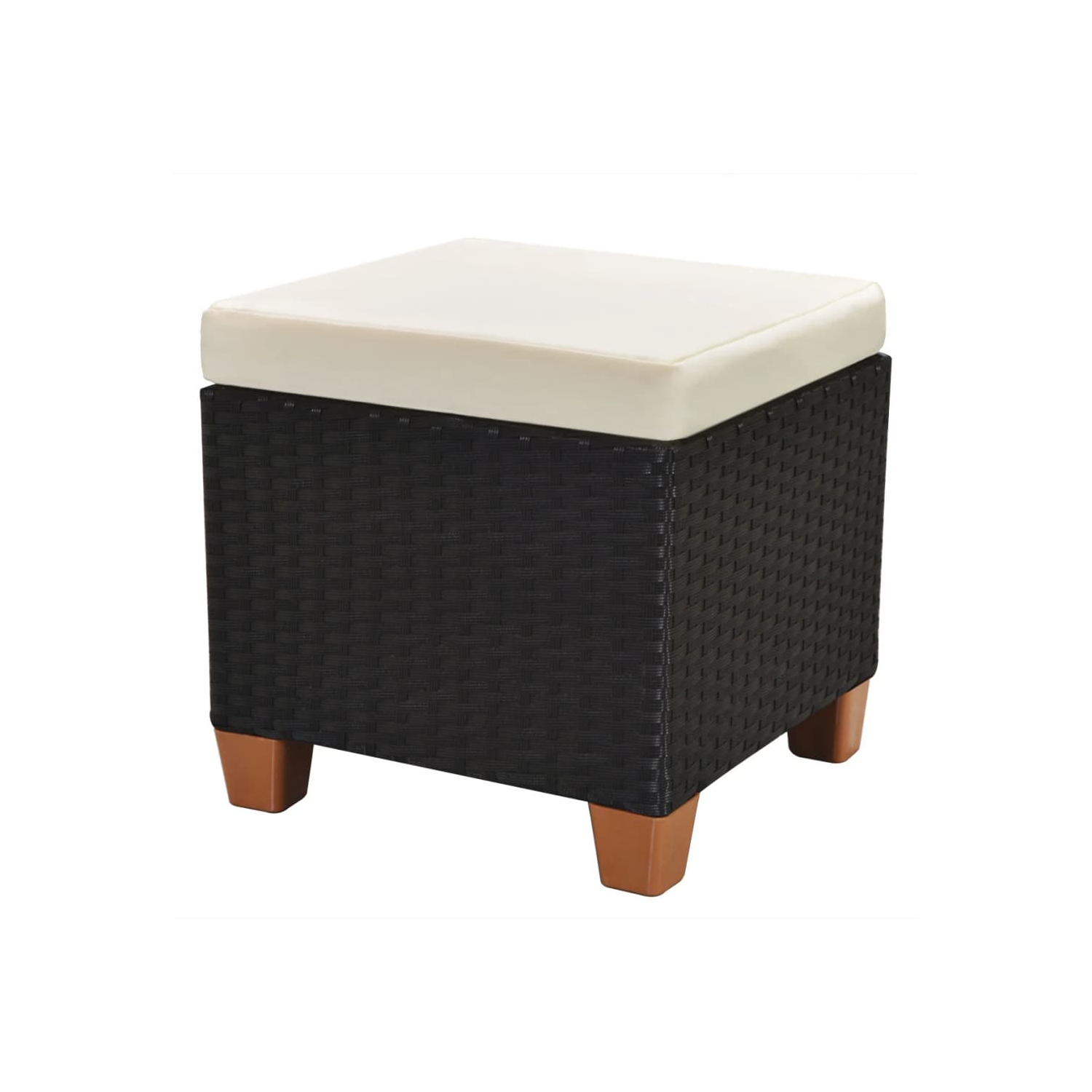 vidaXL 7 Piece Patio Lounge Set with Cushions Poly Rattan Black