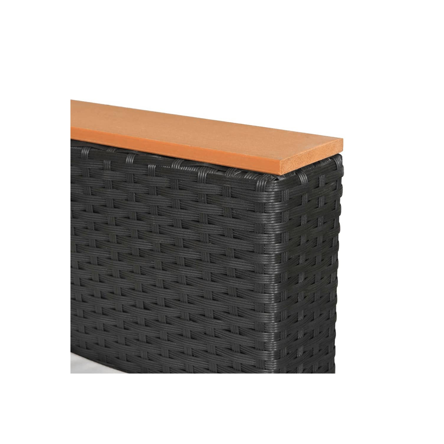 vidaXL 7 Piece Patio Lounge Set with Cushions Poly Rattan Black