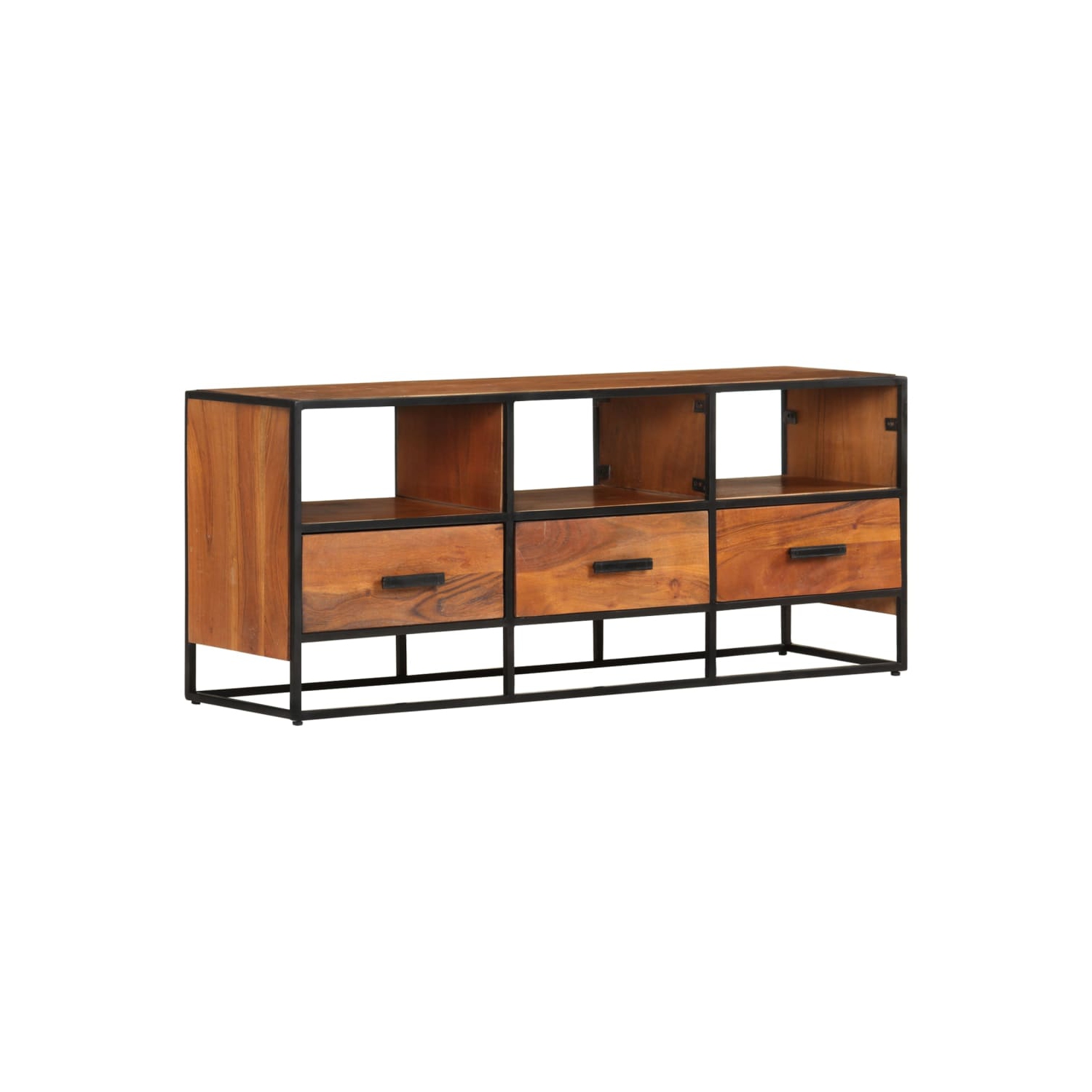 vidaXL TV Cabinet 43.3"x11.8"x17.7" Solid Acacia Wood