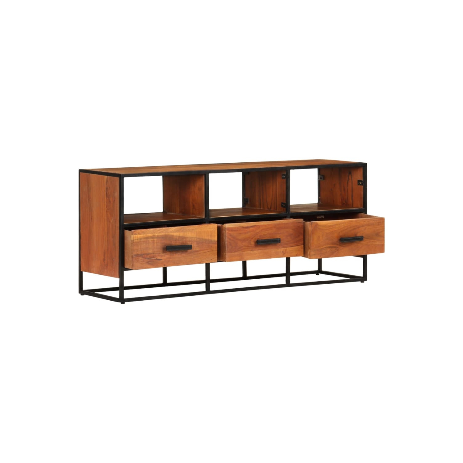 vidaXL TV Cabinet 43.3"x11.8"x17.7" Solid Acacia Wood