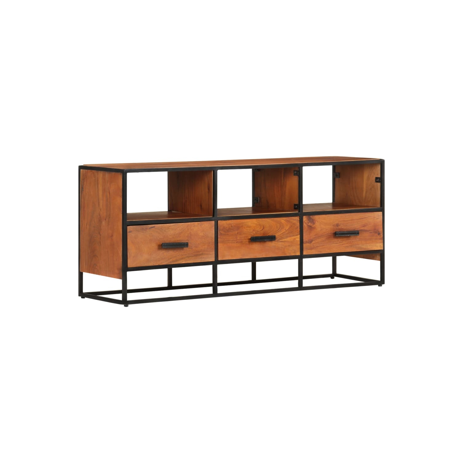 vidaXL TV Cabinet 43.3"x11.8"x17.7" Solid Acacia Wood